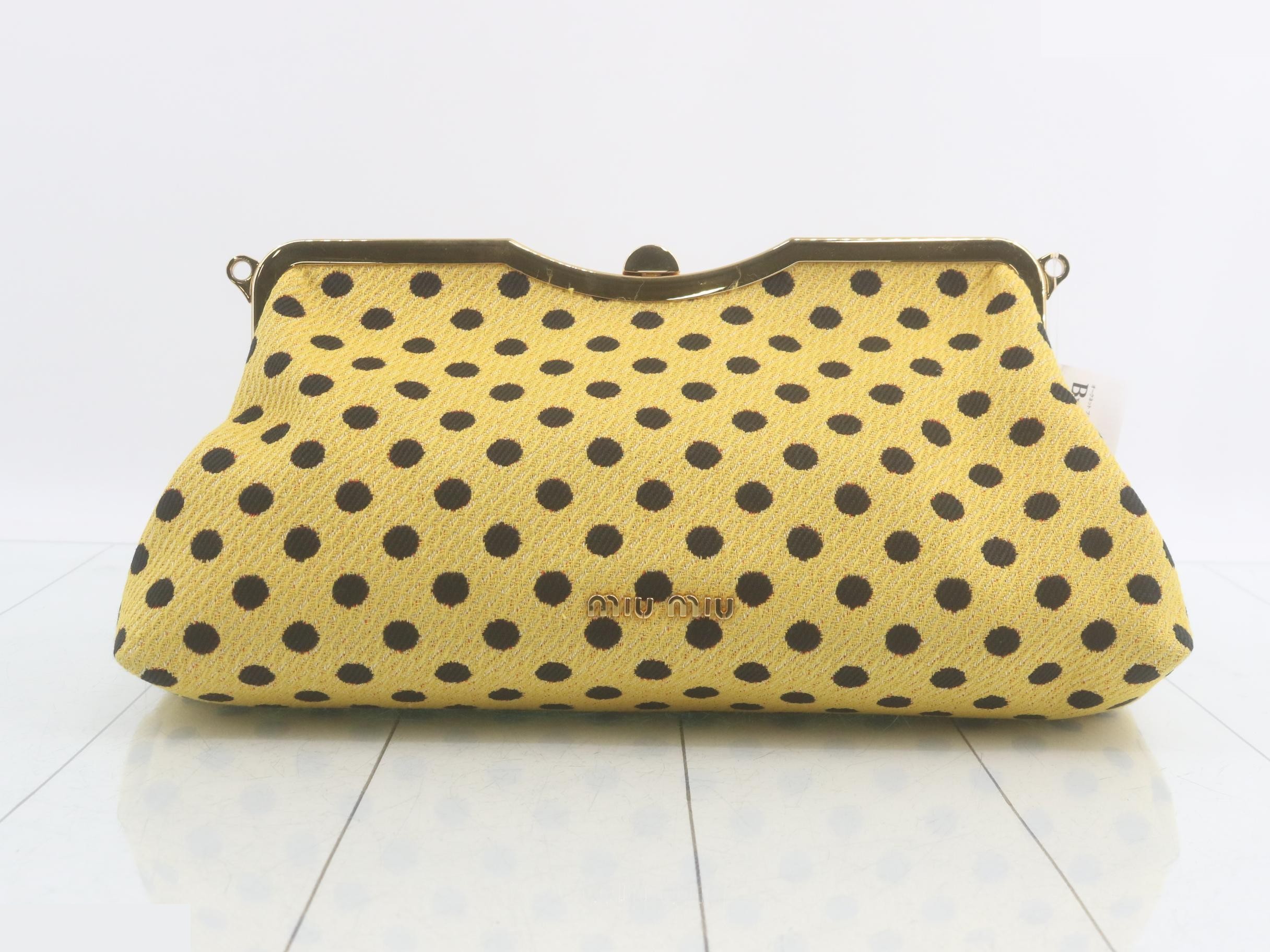 Shoulder bag, polka dot pattern, yellow, cotton — view 2