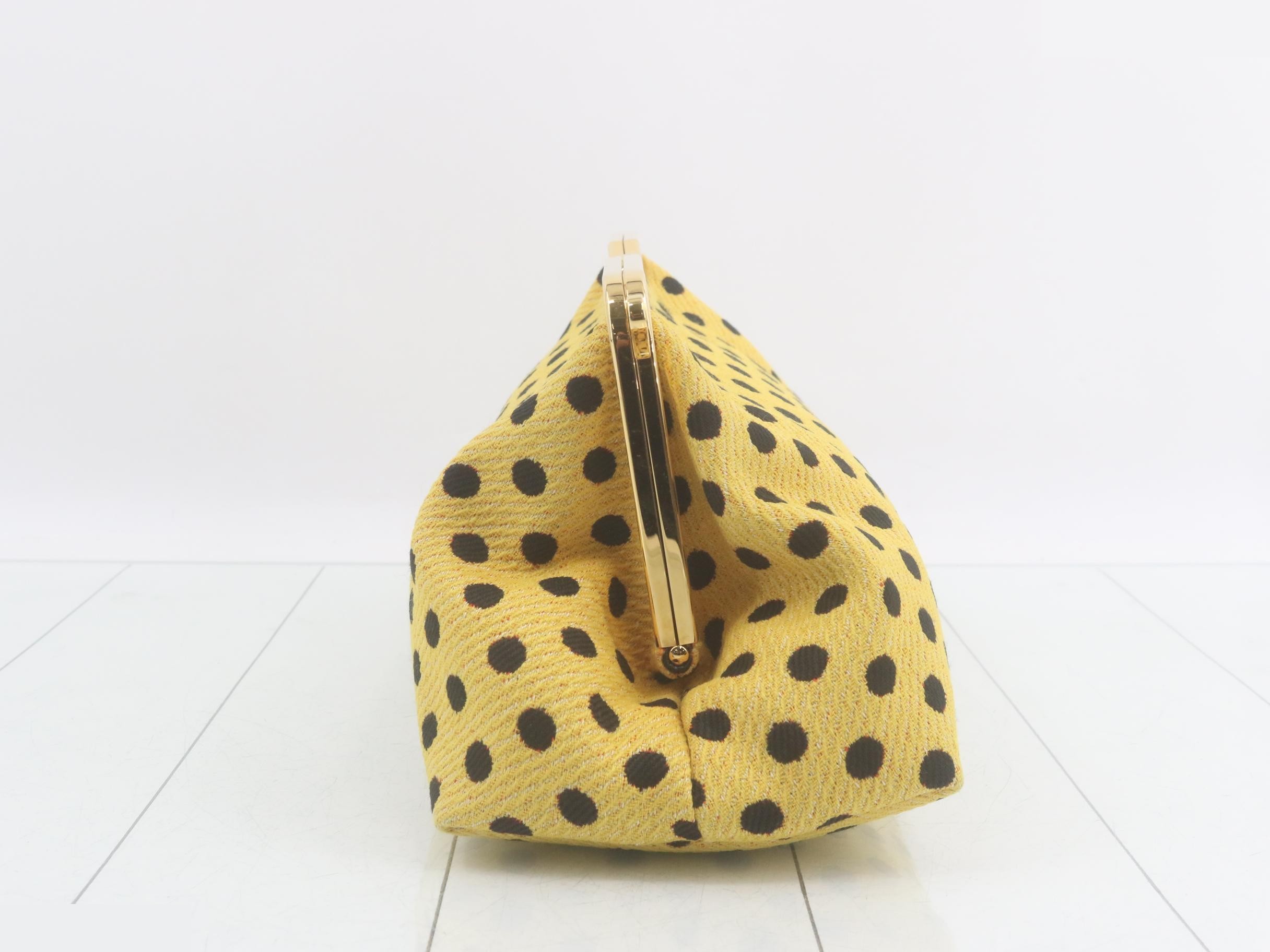 Shoulder bag, polka dot pattern, yellow, cotton — view 3