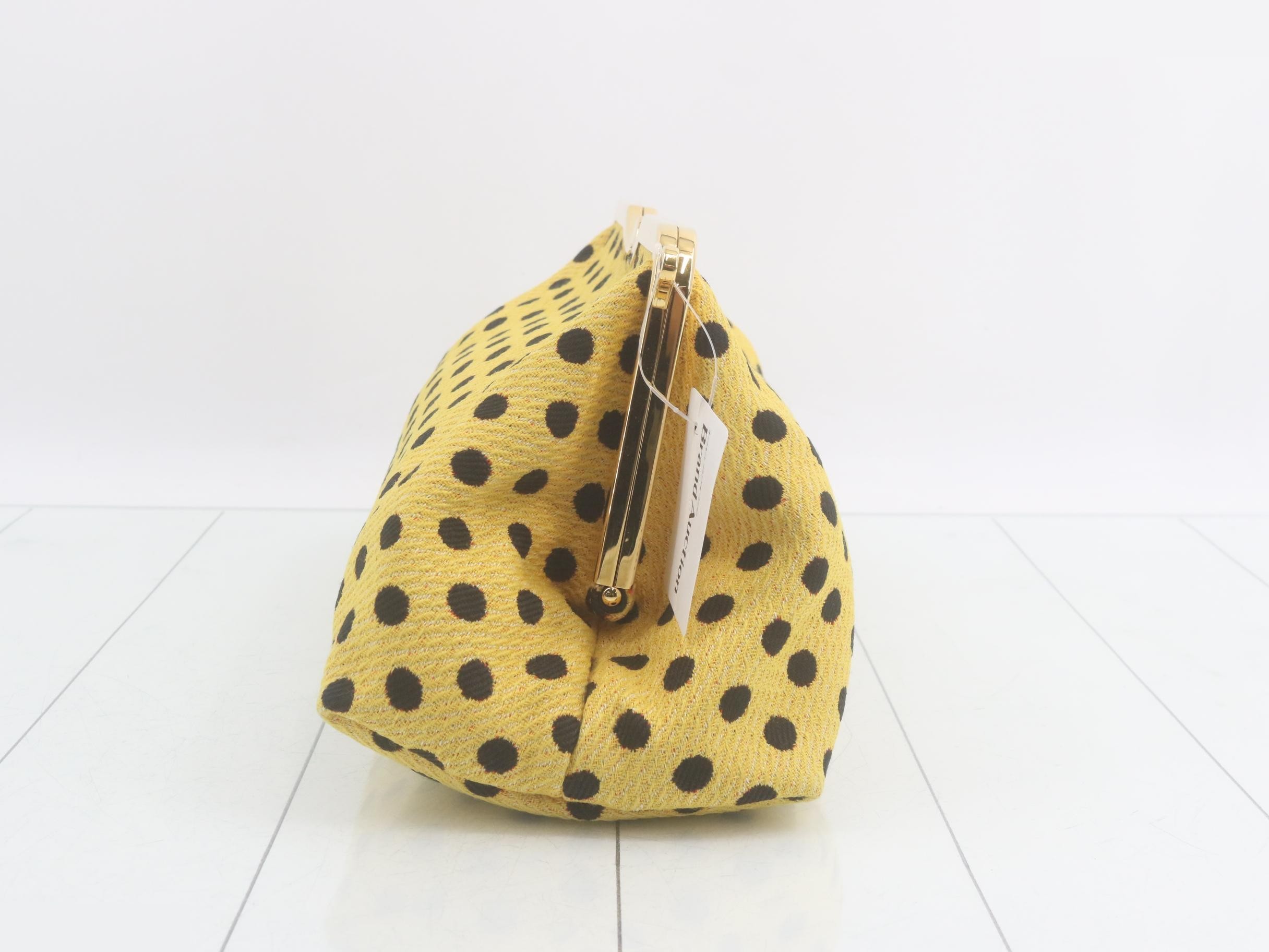 Shoulder bag, polka dot pattern, yellow, cotton — view 4