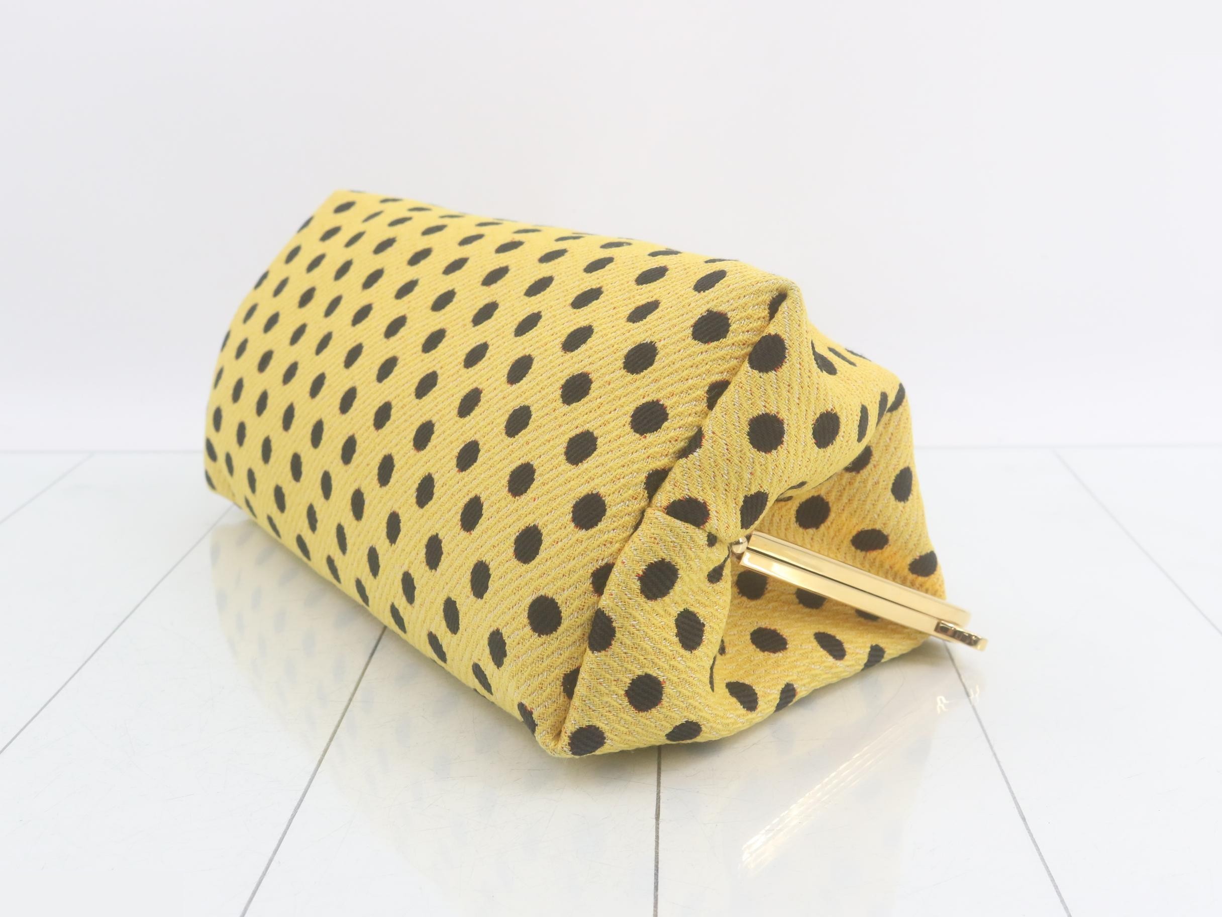 Shoulder bag, polka dot pattern, yellow, cotton — view 6