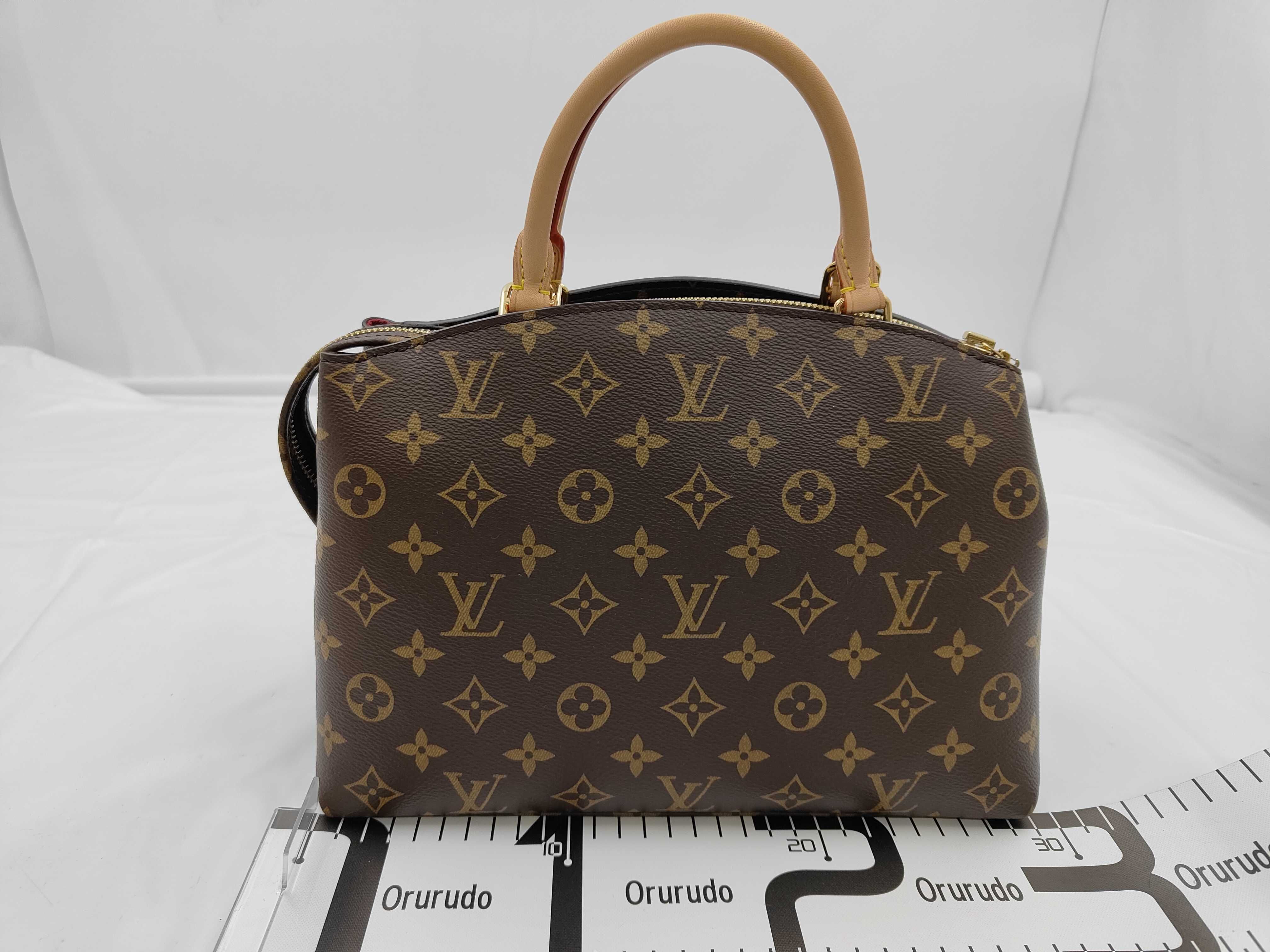 Monogram Petit Palais PM 2-way bag, handbag/shoulder bag, M45900/RFID, brown x burgundy leather handbag — view 2