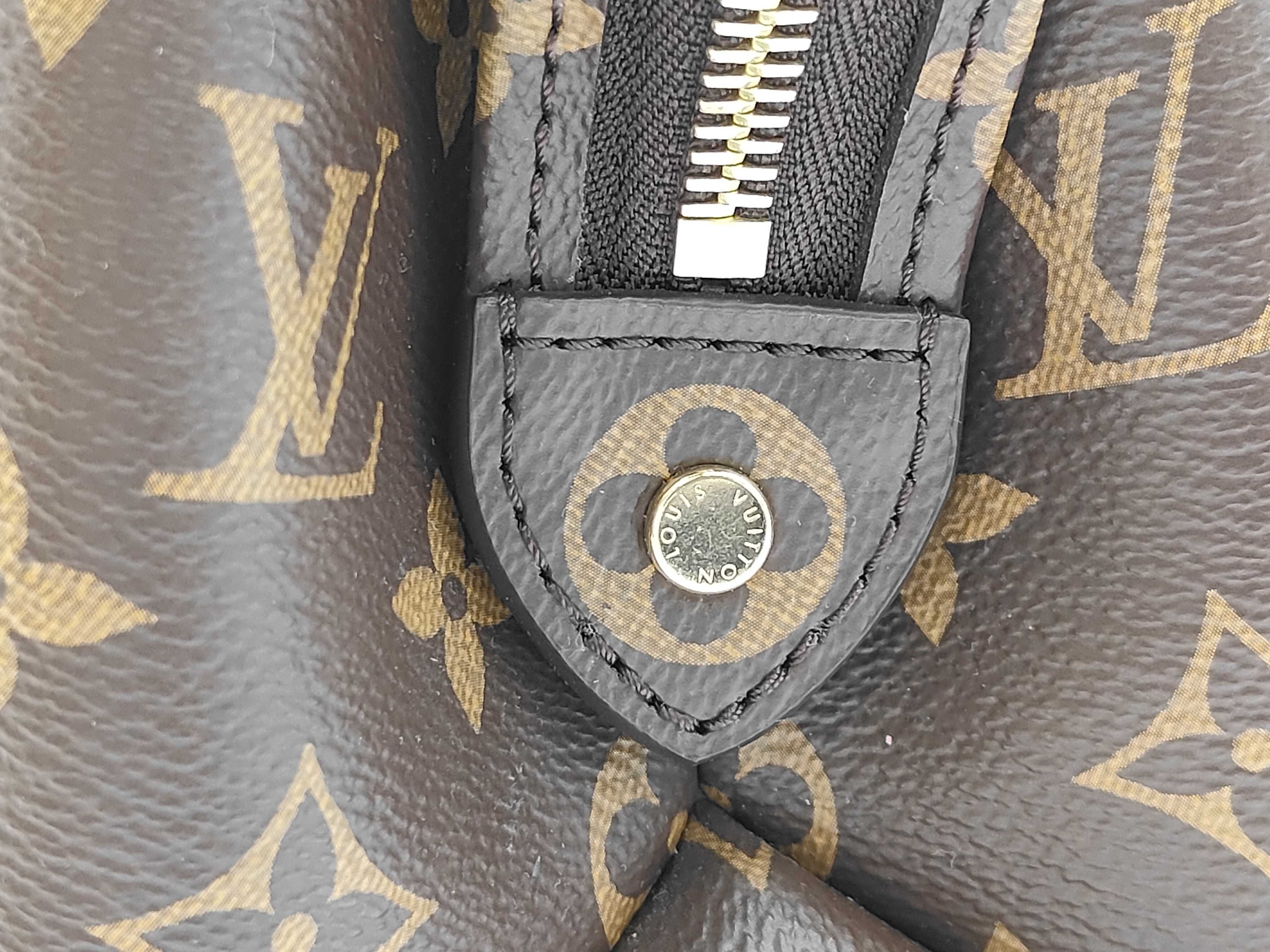 Monogram Petit Palais PM 2-way bag, handbag/shoulder bag, M45900/RFID, brown x burgundy leather handbag — view 12