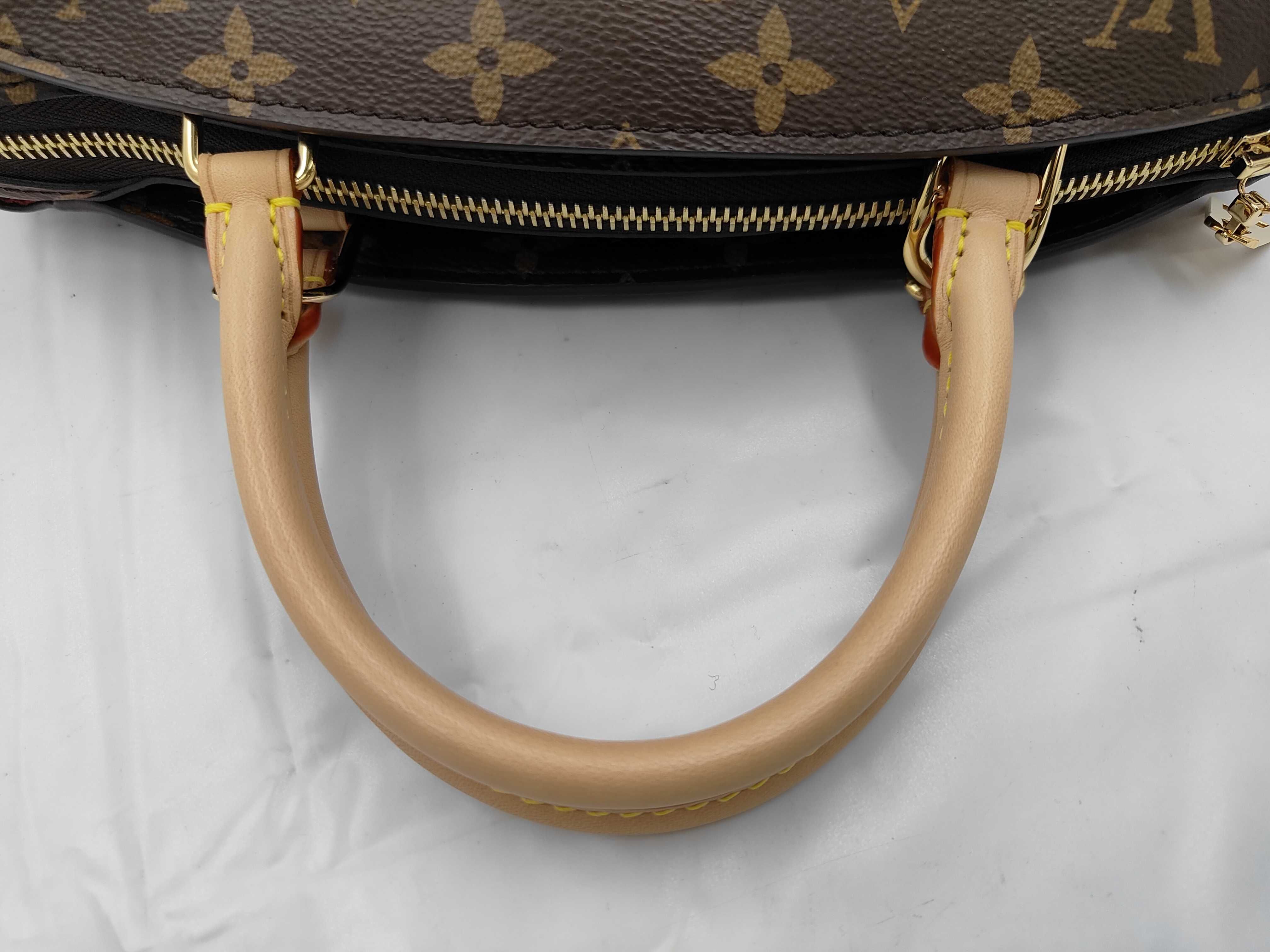 Monogram Petit Palais PM 2-way bag, handbag/shoulder bag, M45900/RFID, brown x burgundy leather handbag — view 3