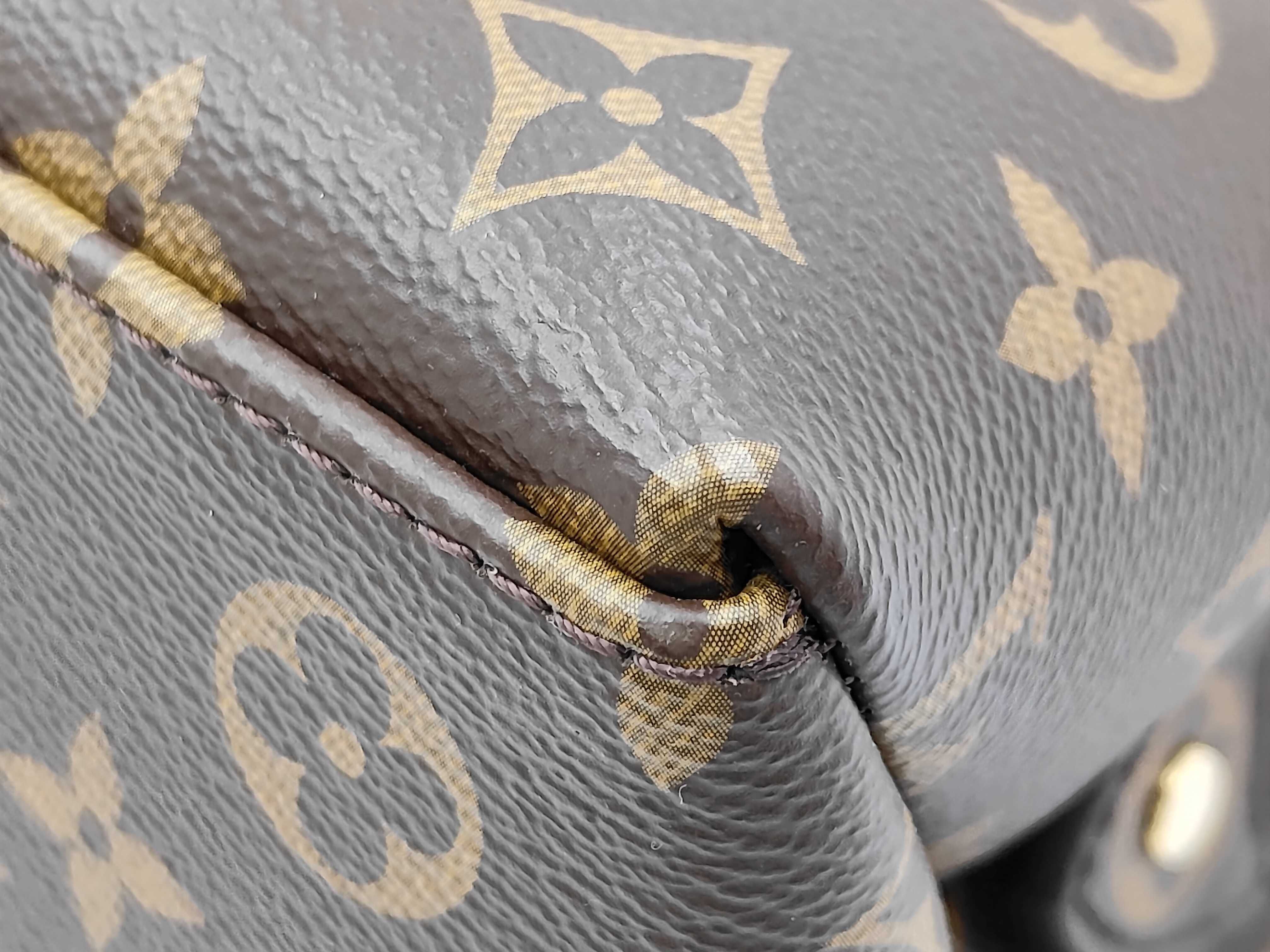 Monogram Petit Palais PM 2-way bag, handbag/shoulder bag, M45900/RFID, brown x burgundy leather handbag — view 7