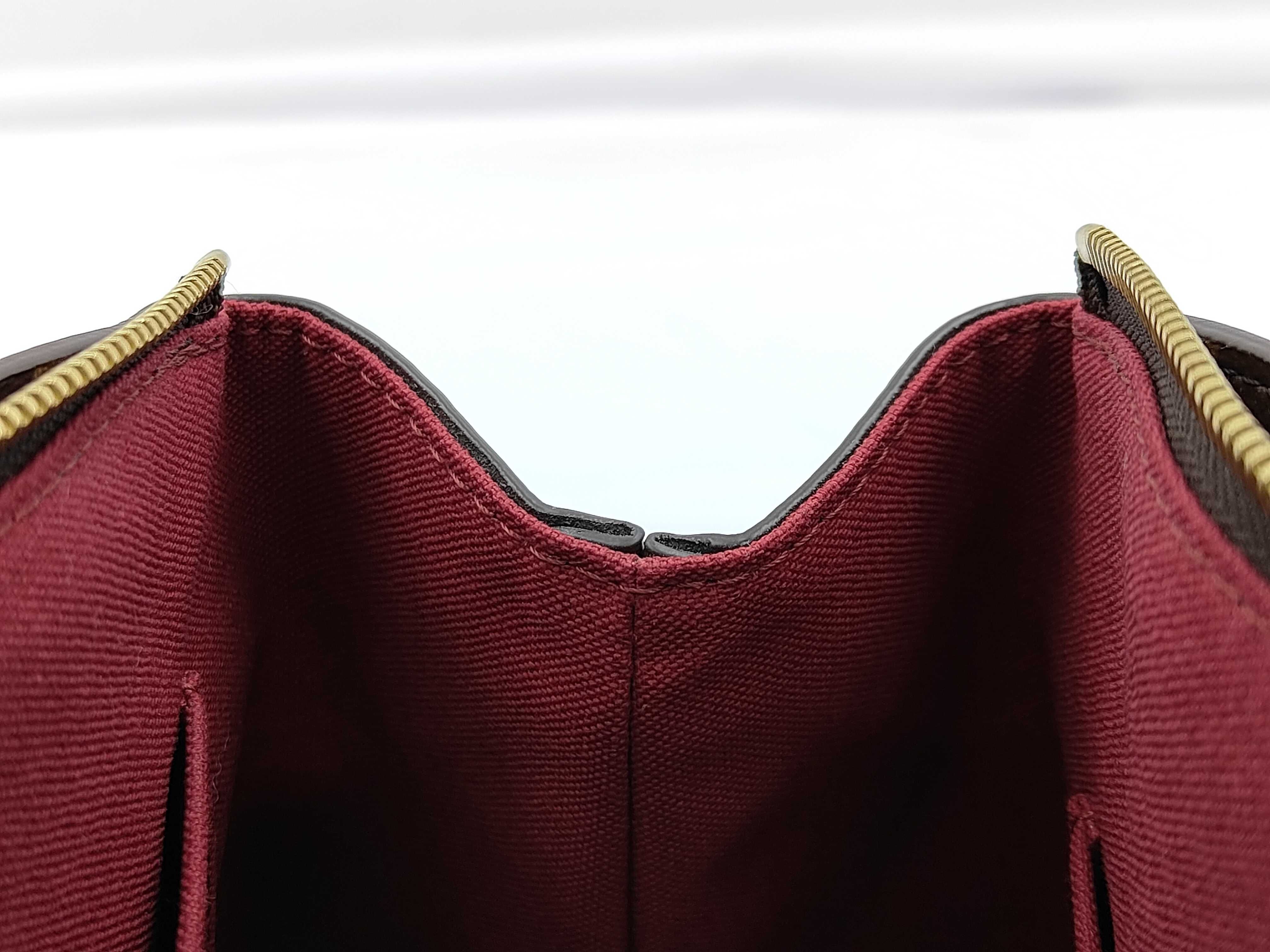 Monogram Petit Palais PM 2-way bag, handbag/shoulder bag, M45900/RFID, brown x burgundy leather handbag — view 9