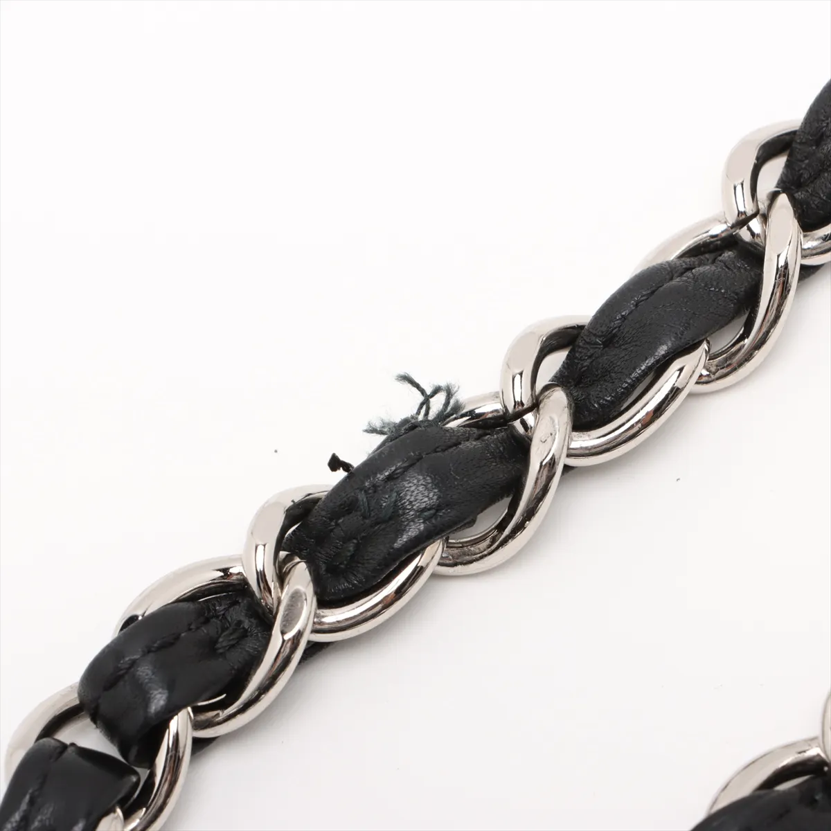 Large Matelassé Lambskin Single Flap Double Chain Bag, Black with Silver Hardware, 14643209, Series 14 — view 12