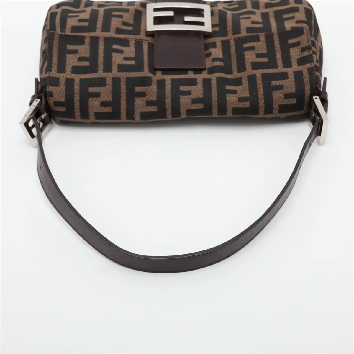 Zucca Mamma Bucket Canvas x Leather Shoulder Bag, Brown — view 5