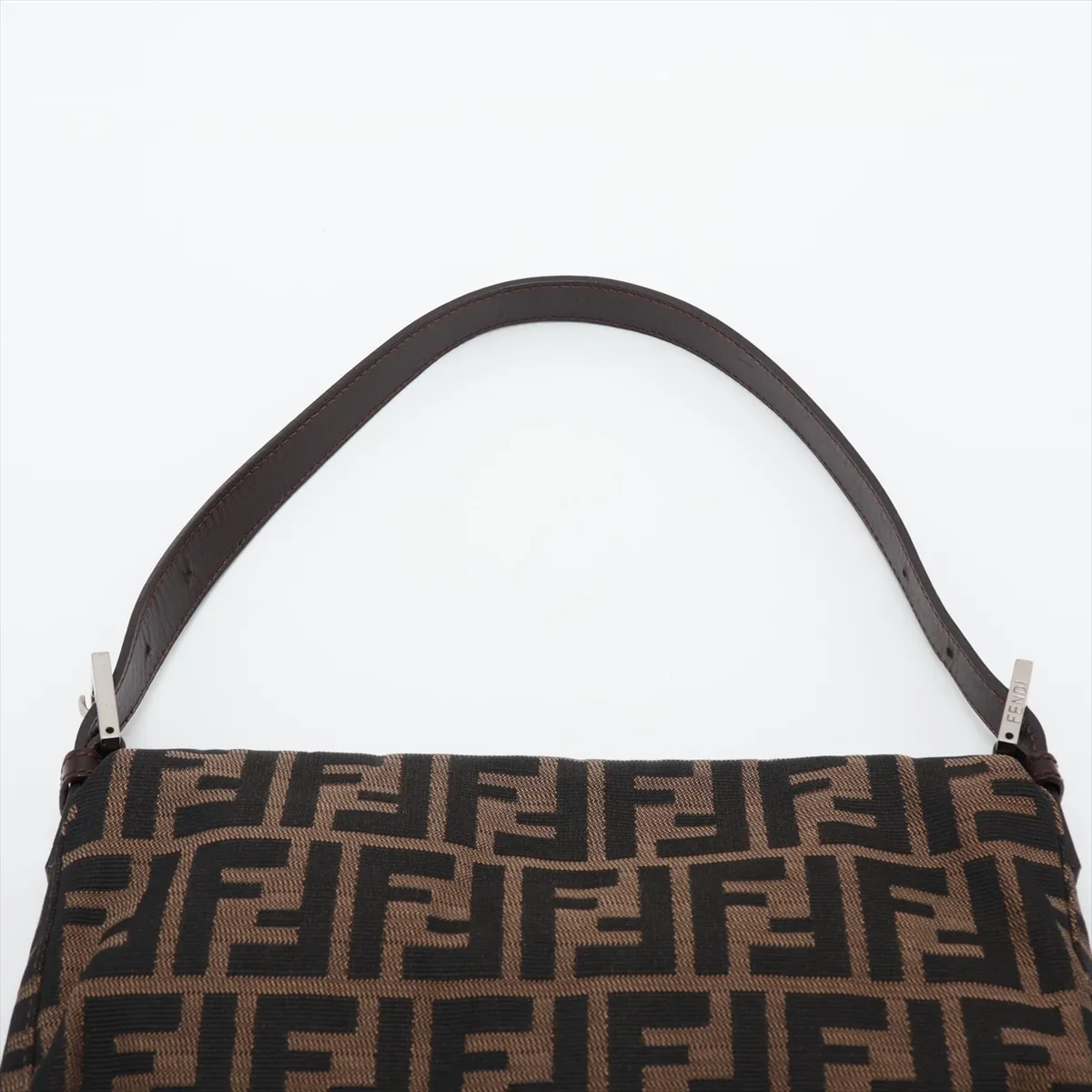 Zucca Mamma Bucket Canvas x Leather Shoulder Bag, Brown — view 6