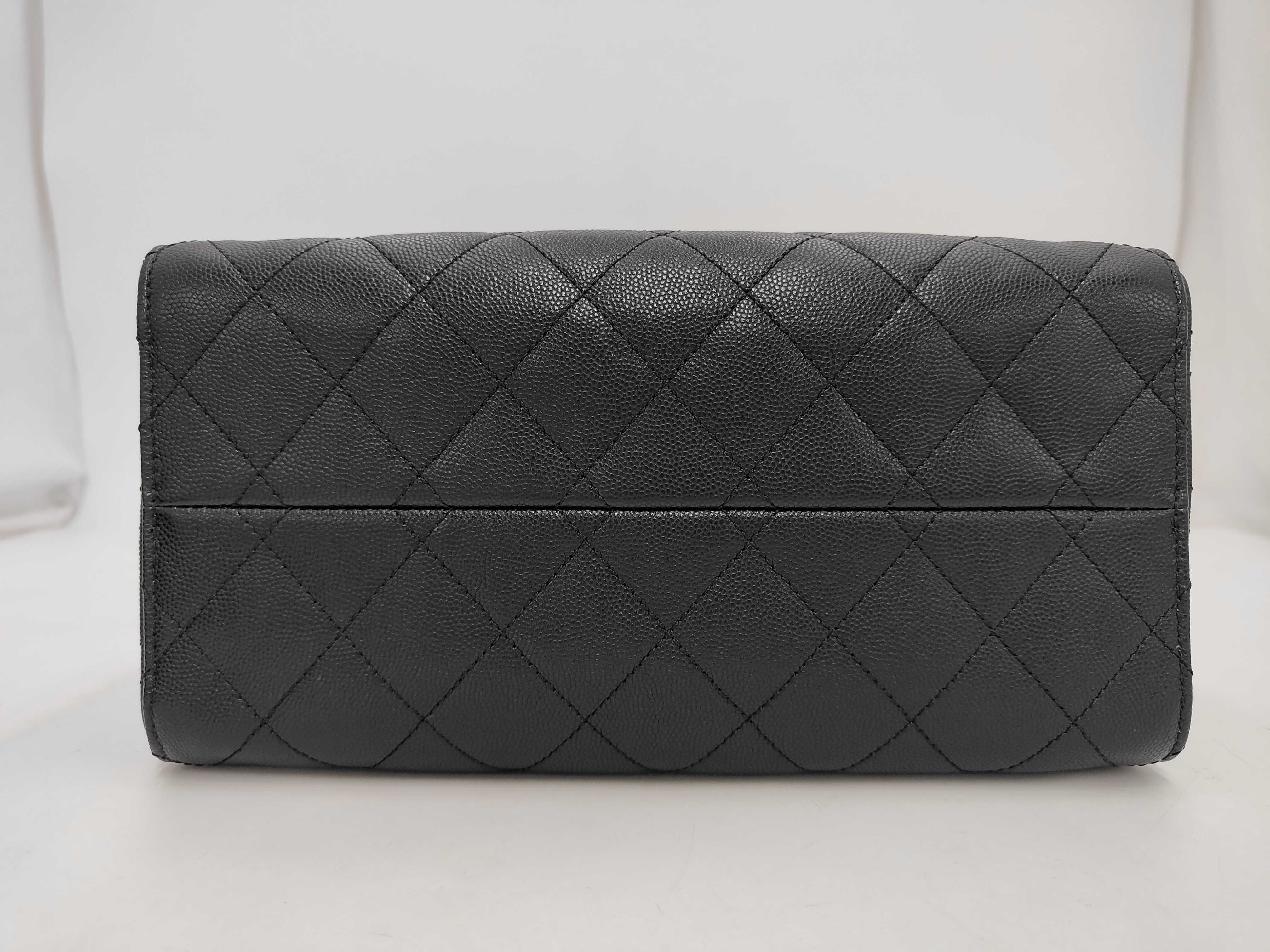 25 Small Caviar Leather Black Shoulder Bag with Serial Number Plate — view 3