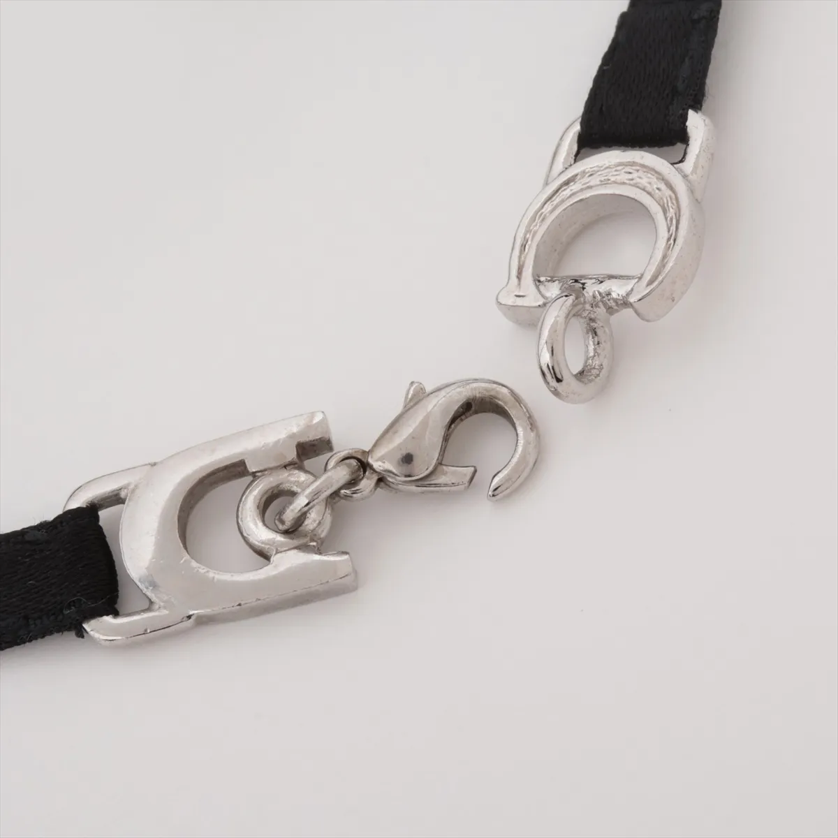 logo bracelet, metal, black and silver. Shows signs of wear, — view 4