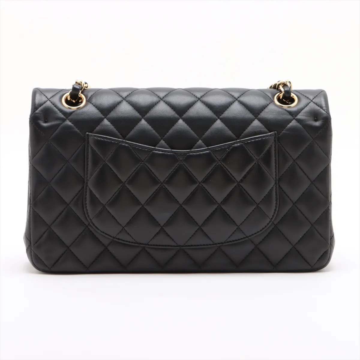 [Individually wrapped] Chanel Matelasse lambskin double flap double chain bag black gold hardware 23814459 23rd series A01112 — view 2