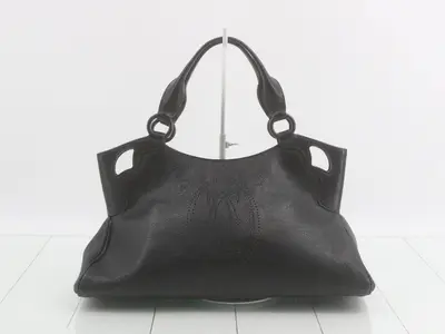 Marcello handbag, embossed, black, silver hardware, dust bag included, 36 x 18 x 12 cm
