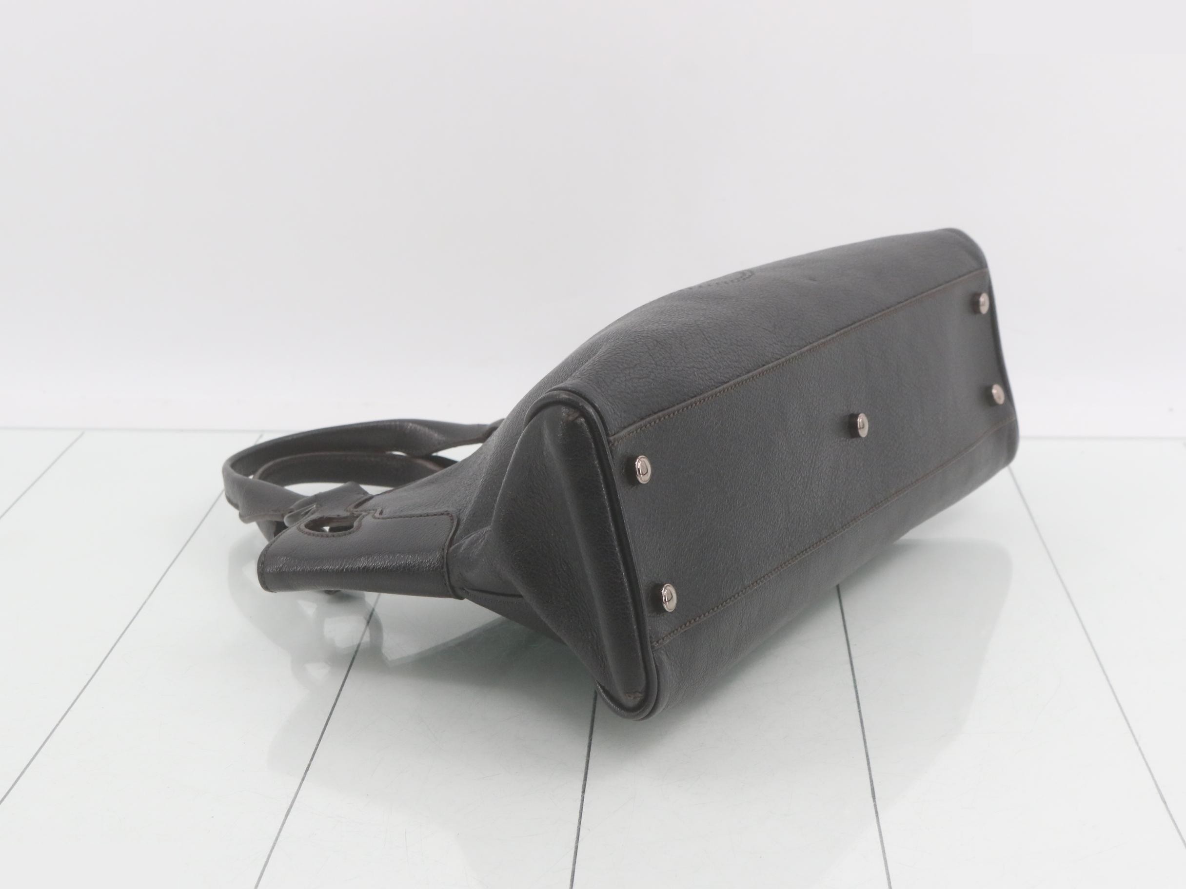 Marcello handbag, embossed, black, silver hardware, dust bag included, 36 x 18 x 12 cm — view 5