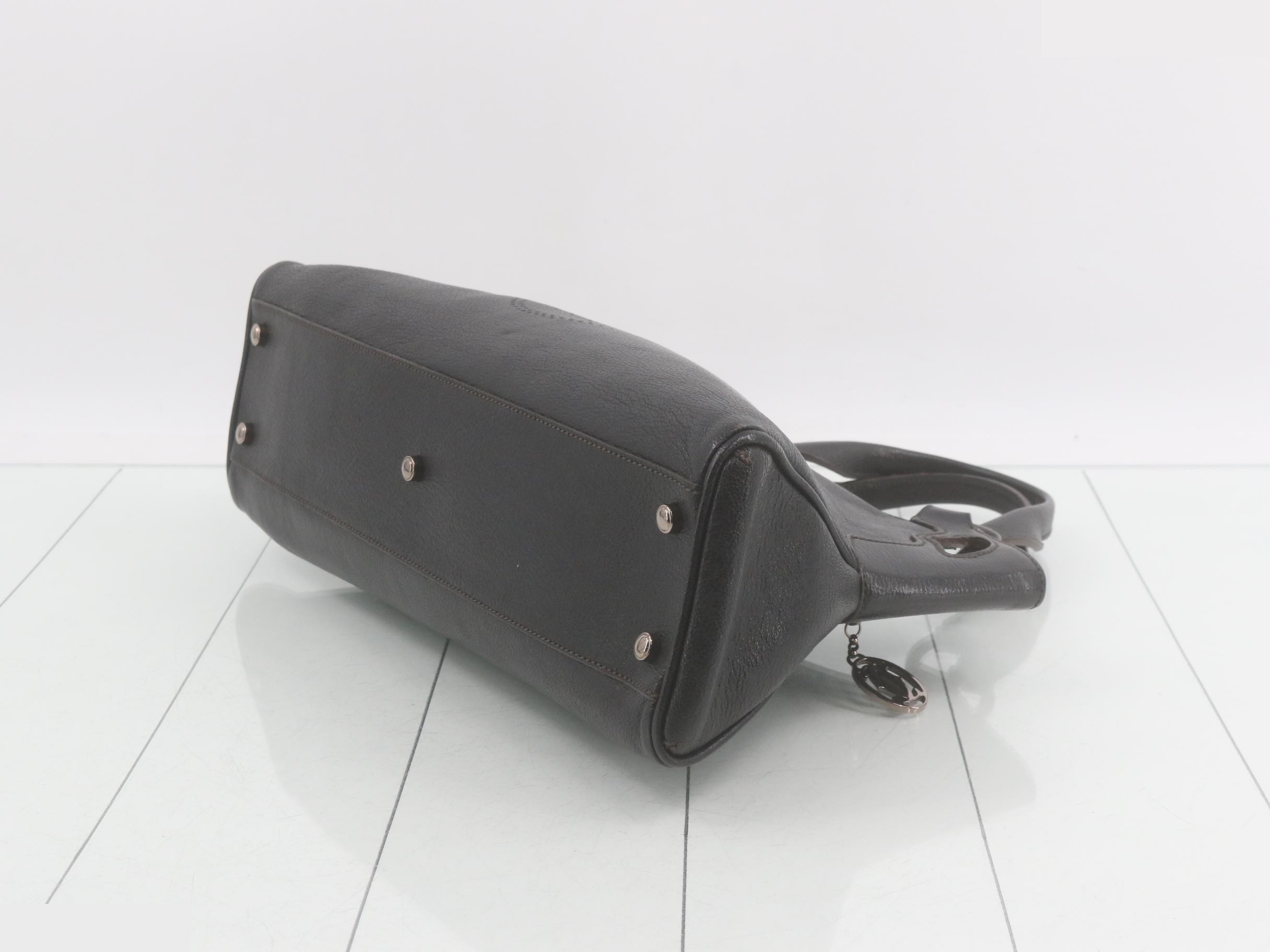 Marcello handbag, embossed, black, silver hardware, dust bag included, 36 x 18 x 12 cm — view 6