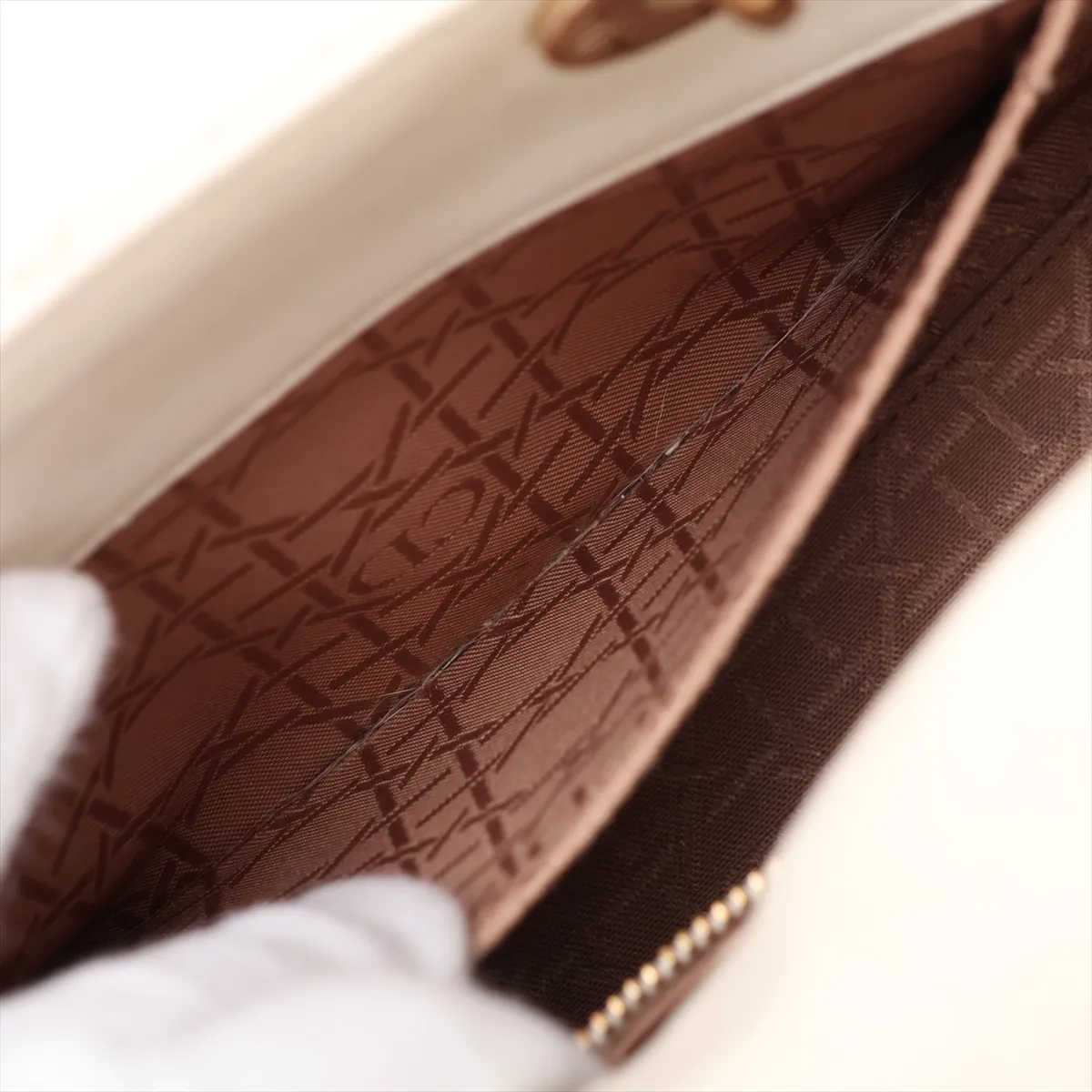 My Lady Dior Cannage Leather 2-Way Handbag White — view 10