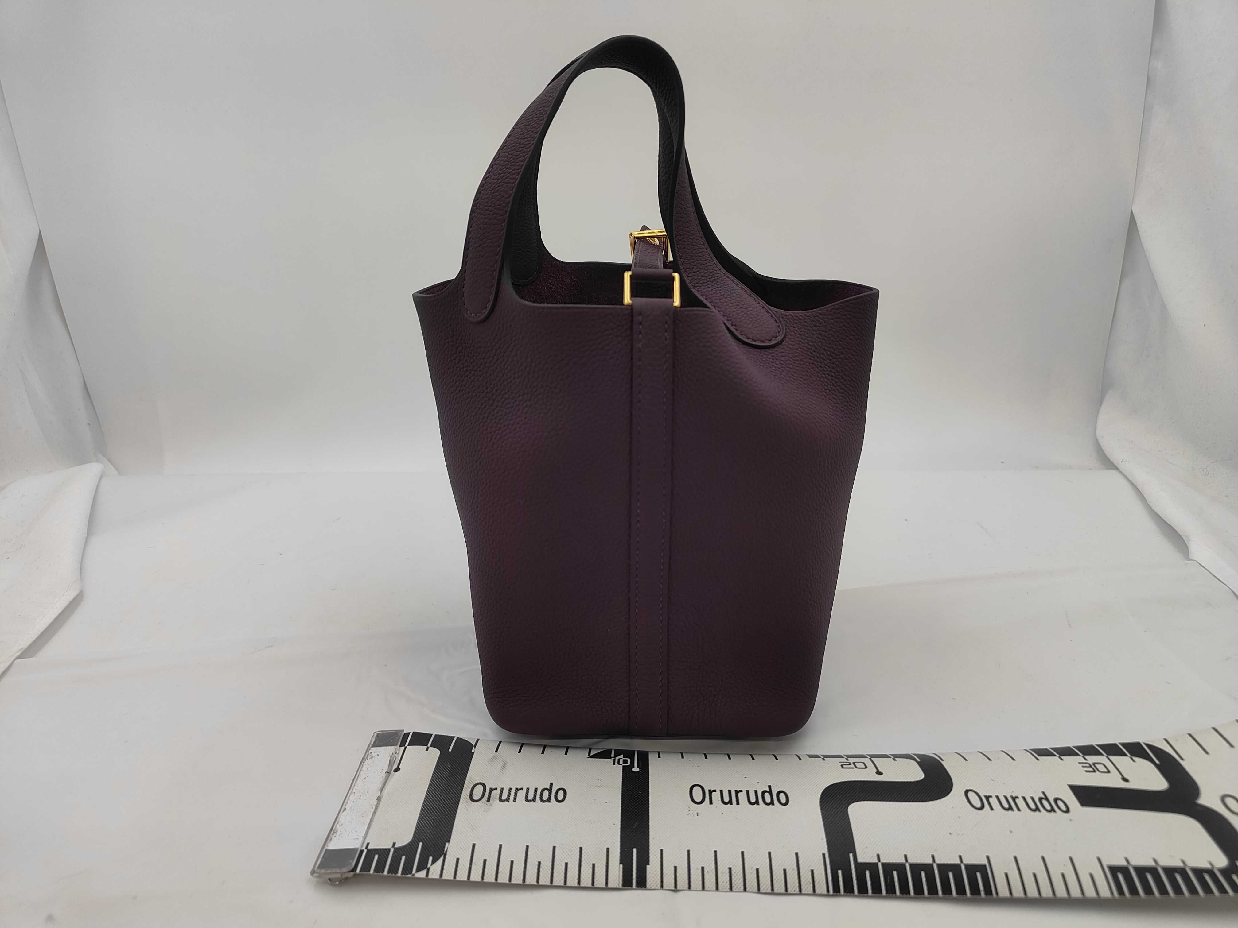 Picotin PM B stamp Taurillon Maurice Cassis Handbag — view 2