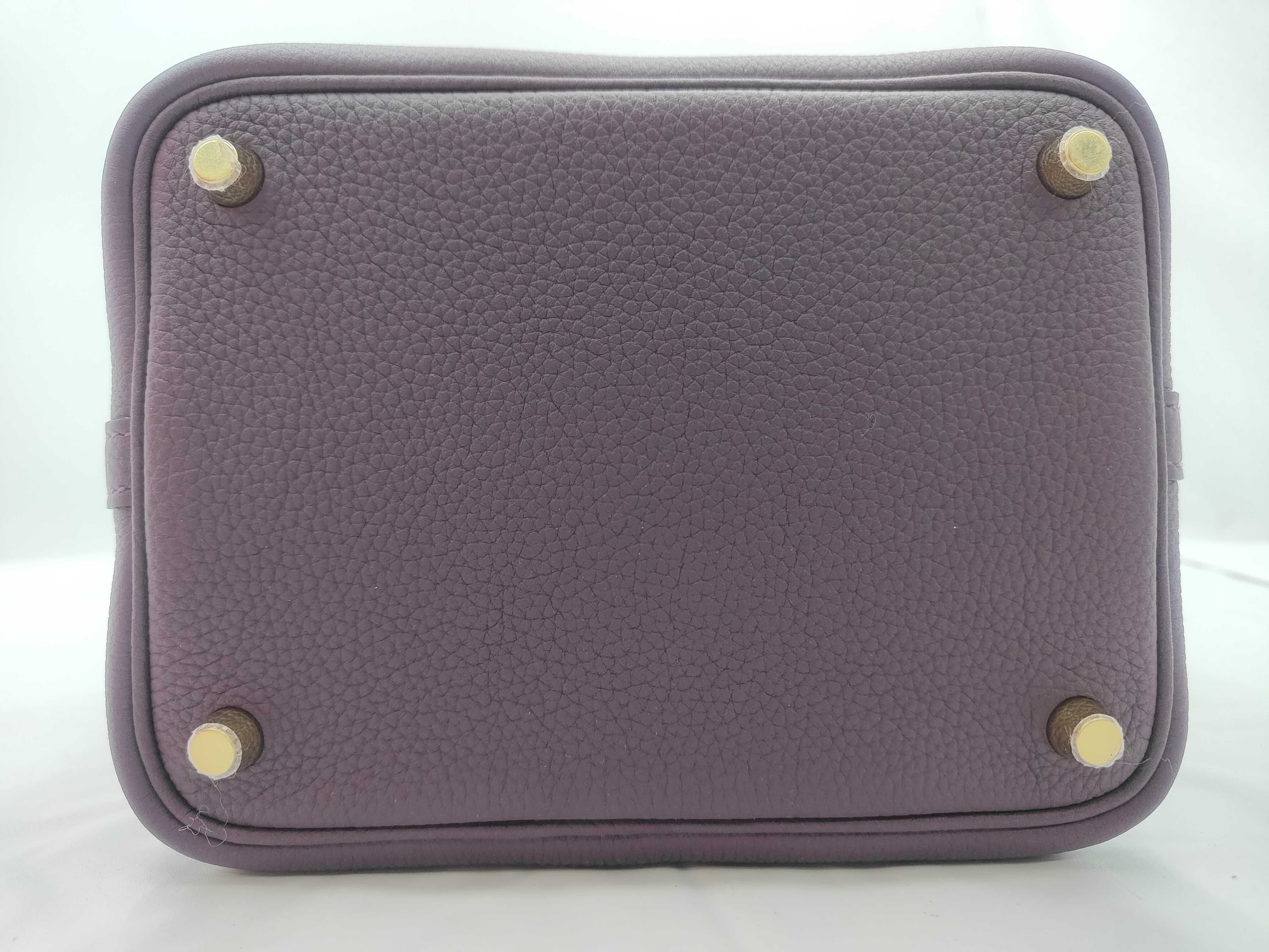 Picotin PM B stamp Taurillon Maurice Cassis Handbag — view 7