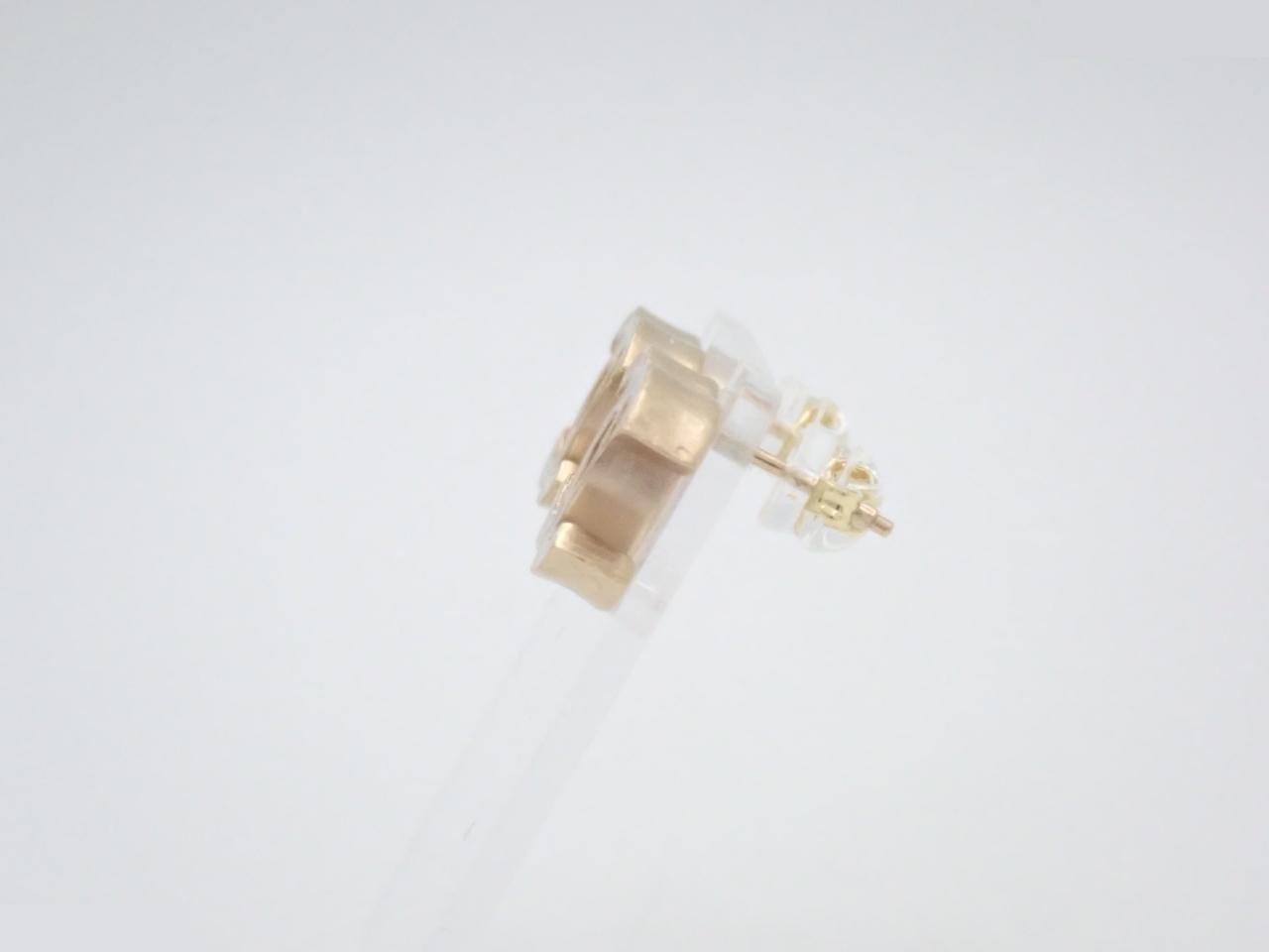 earrings, model 07A, Coco Mark design, matte gold, 1.5cm wide. — view 3