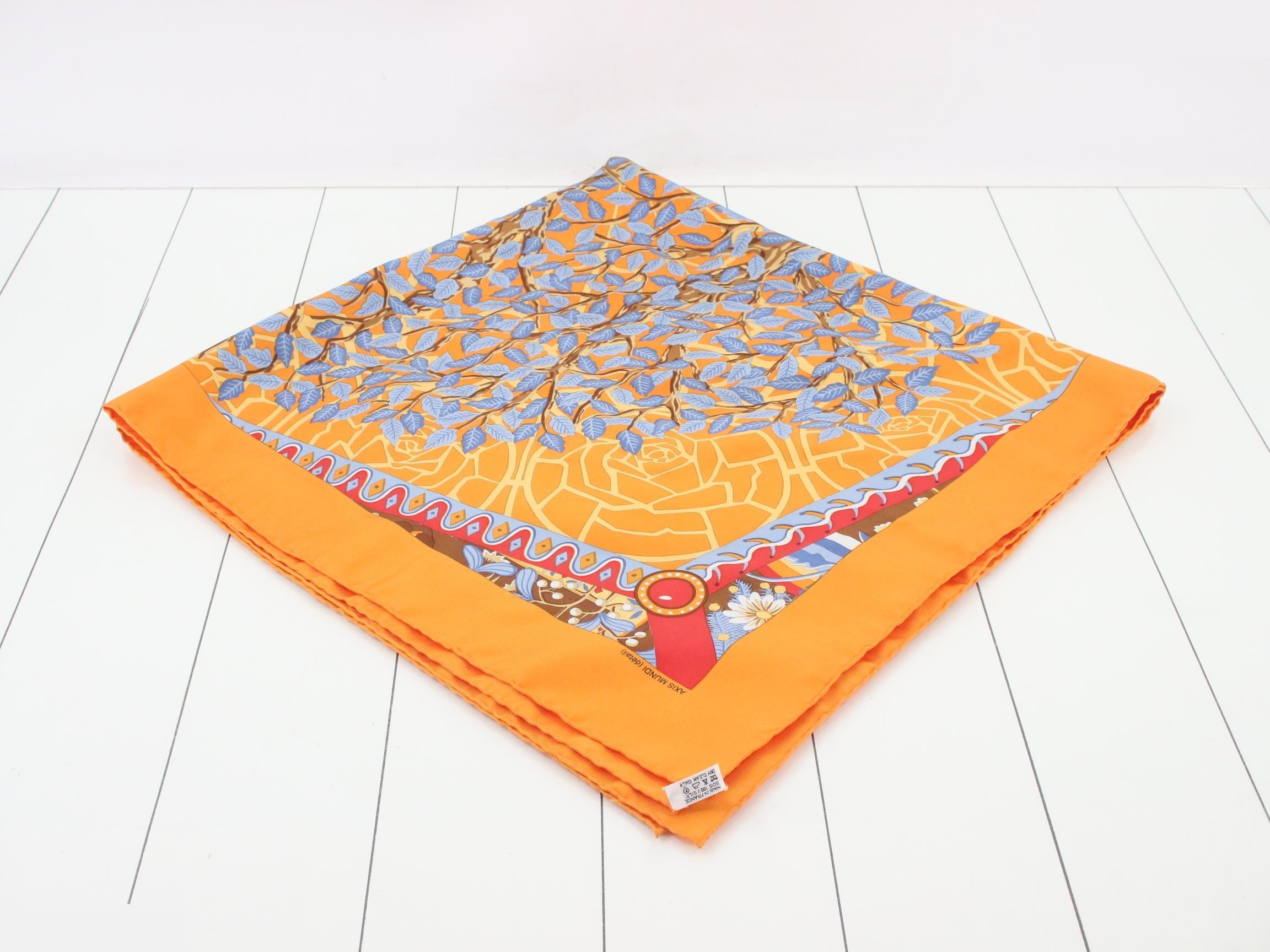 Carre 90 Silk Scarf, Orange Tones — view 2