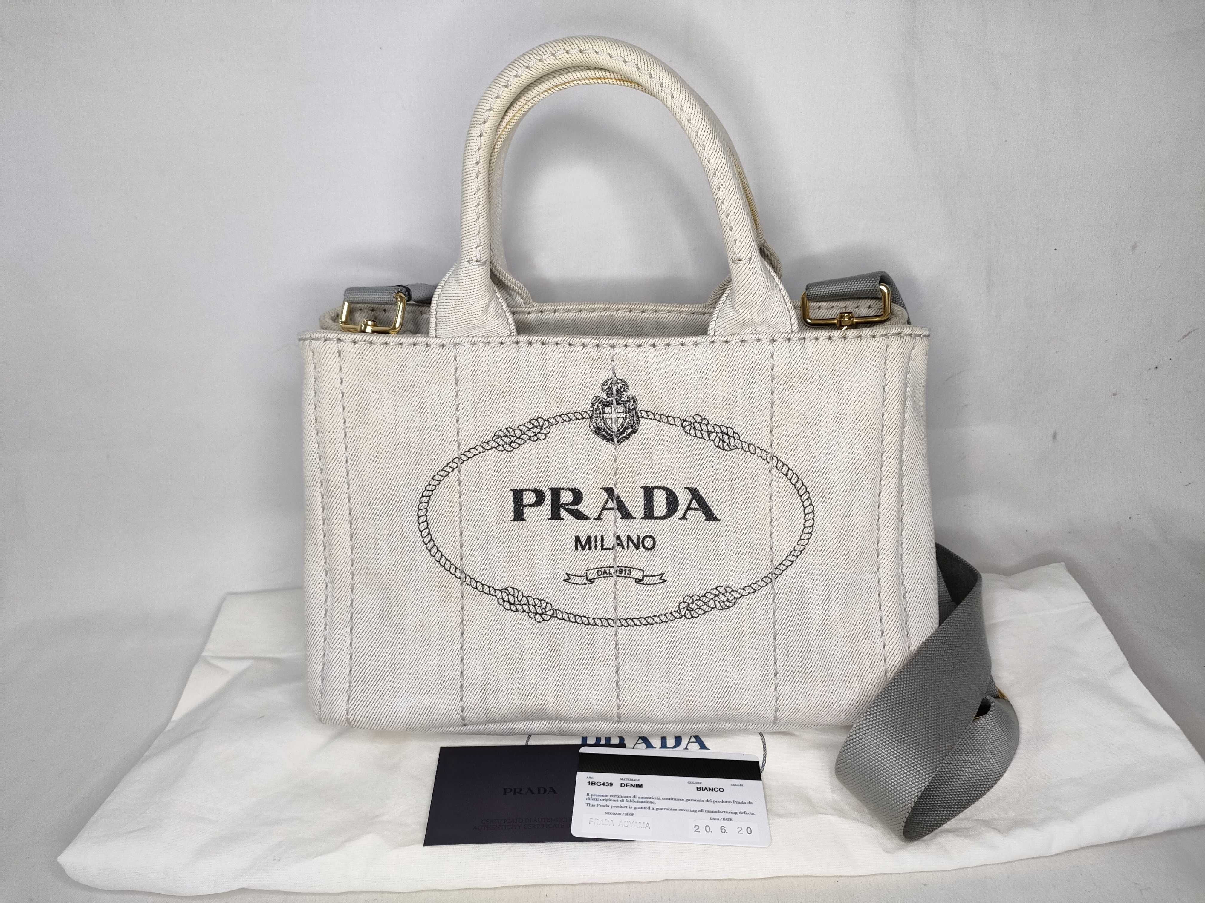 Canapa Denim 2-Way Handbag, Gray, 1BG439 (Handbag)