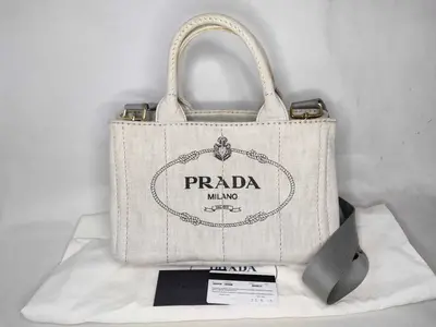Canapa Denim 2-Way Handbag, Gray, 1BG439 (Handbag)