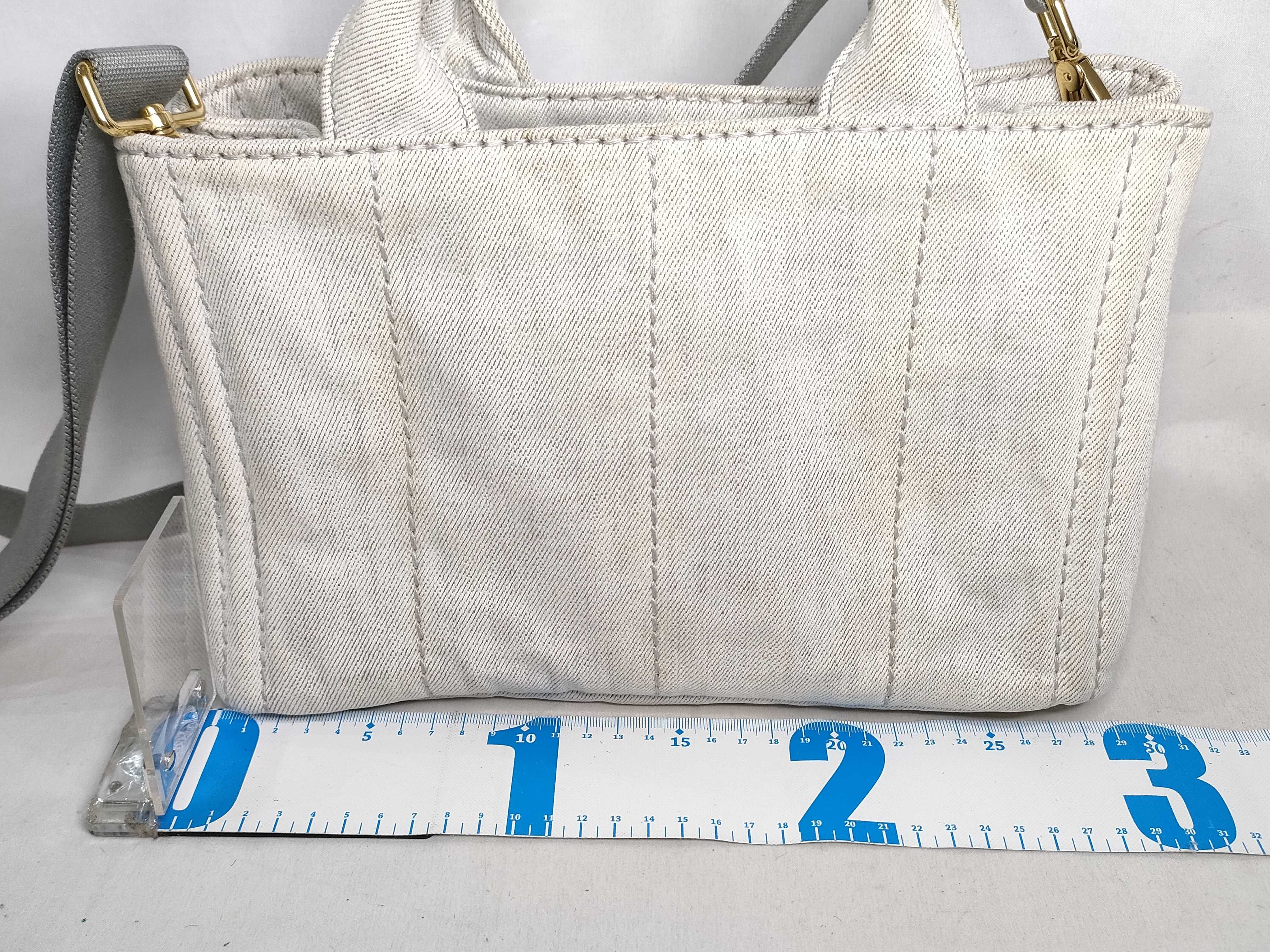 Canapa Denim 2-Way Handbag, Gray, 1BG439 (Handbag) — view 2