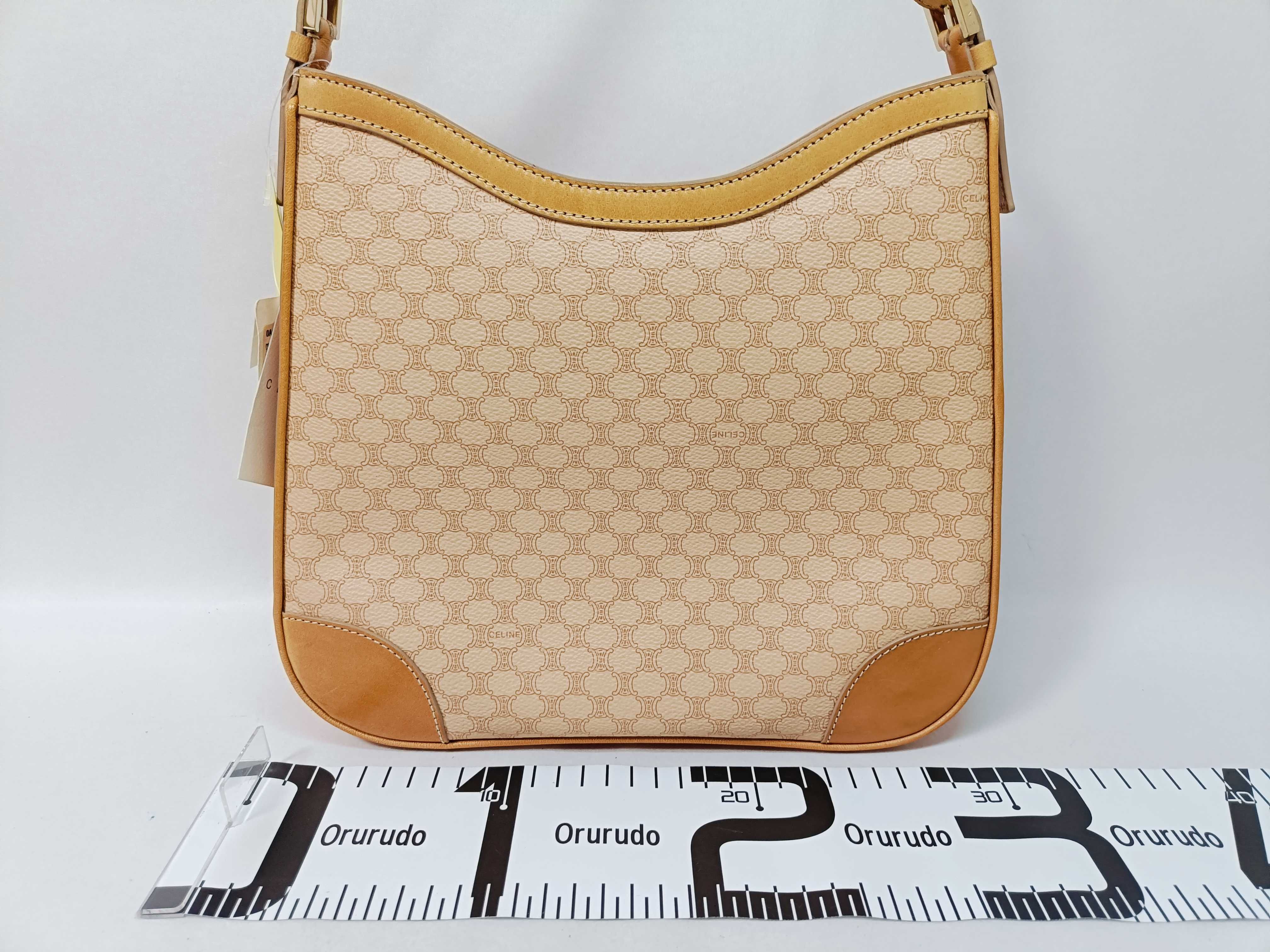 Beige One-Shoulder Shoulder Bag with Tag — view 2