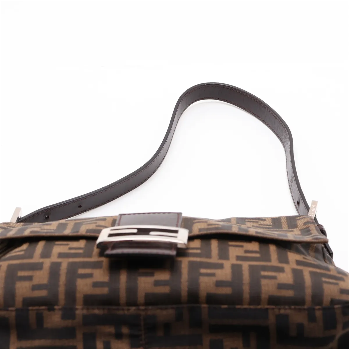 Zucca Mamma Bucket Canvas x Leather Shoulder Bag, Brown — view 6