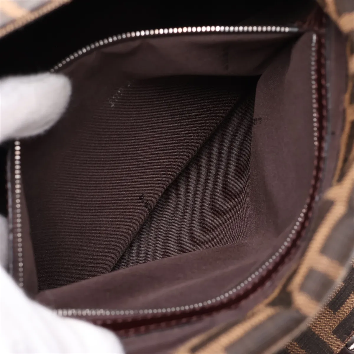 Zucca Mamma Bucket Canvas x Leather Shoulder Bag, Brown — view 8