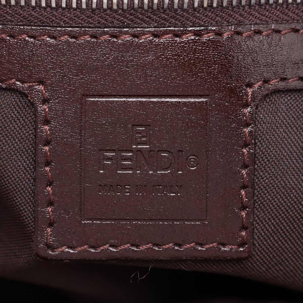 Zucca Mamma Bucket Canvas x Leather Shoulder Bag, Brown — view 9