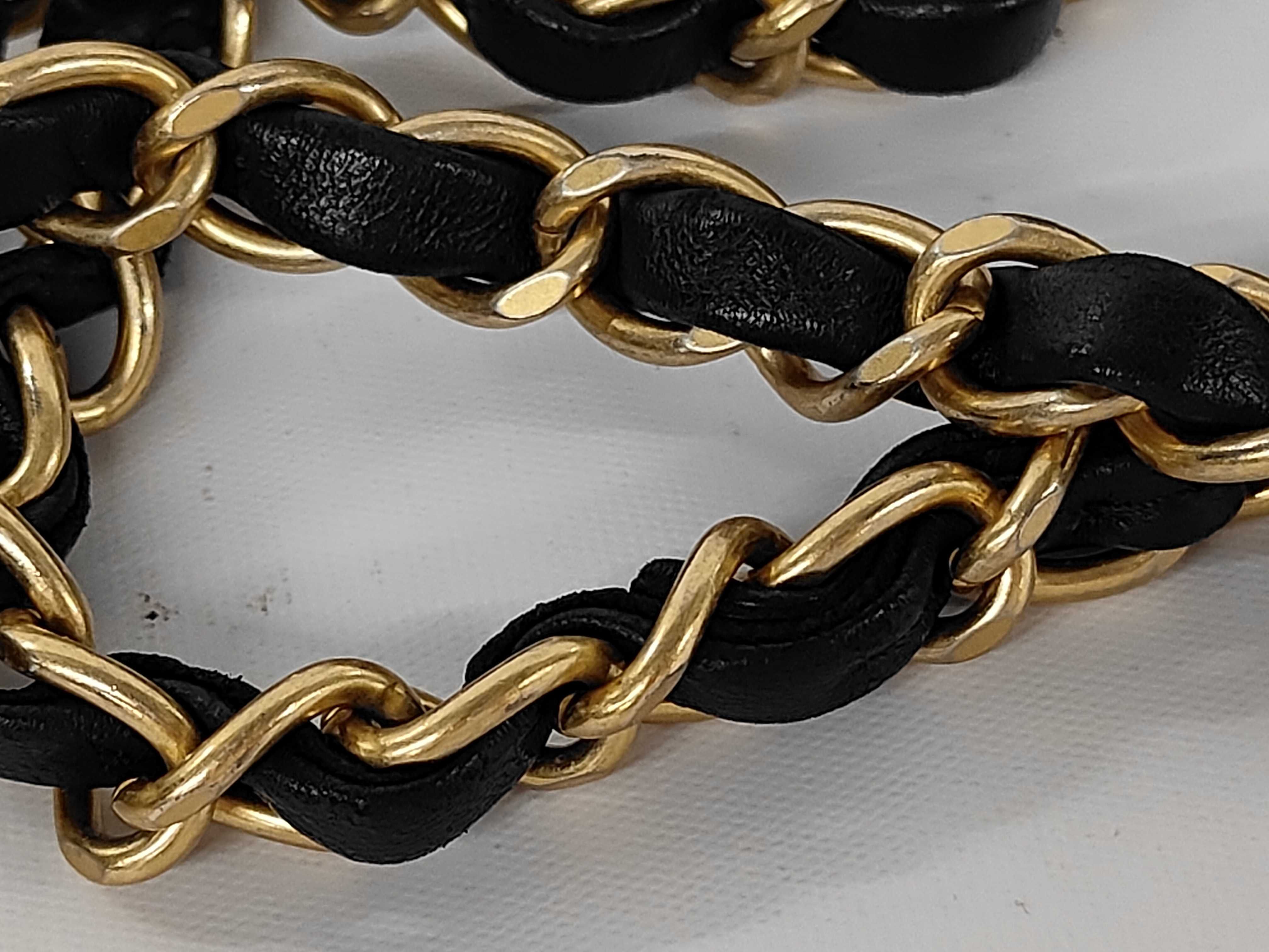 Pleated Matelassé Chain Shoulder Bag, Black Lambskin, Gold Hardware. — view 4