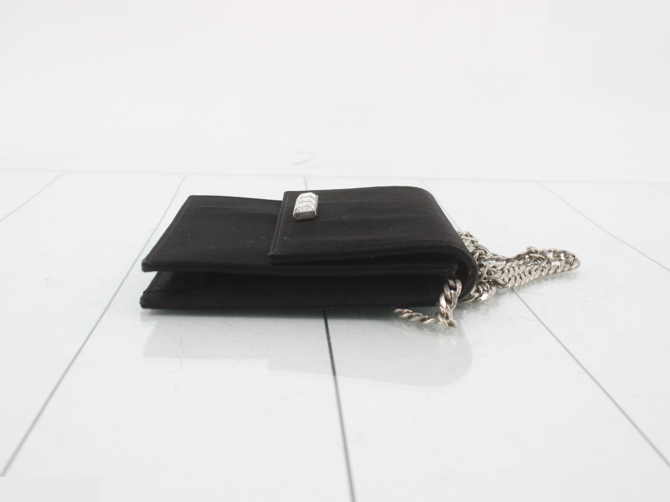 Satin Chain Rhinestone Chain Shoulder Bag — view 3