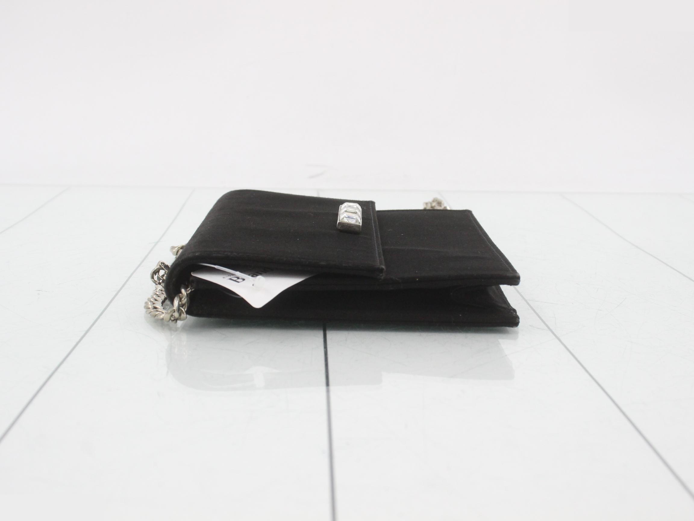 Satin Chain Rhinestone Chain Shoulder Bag — view 4