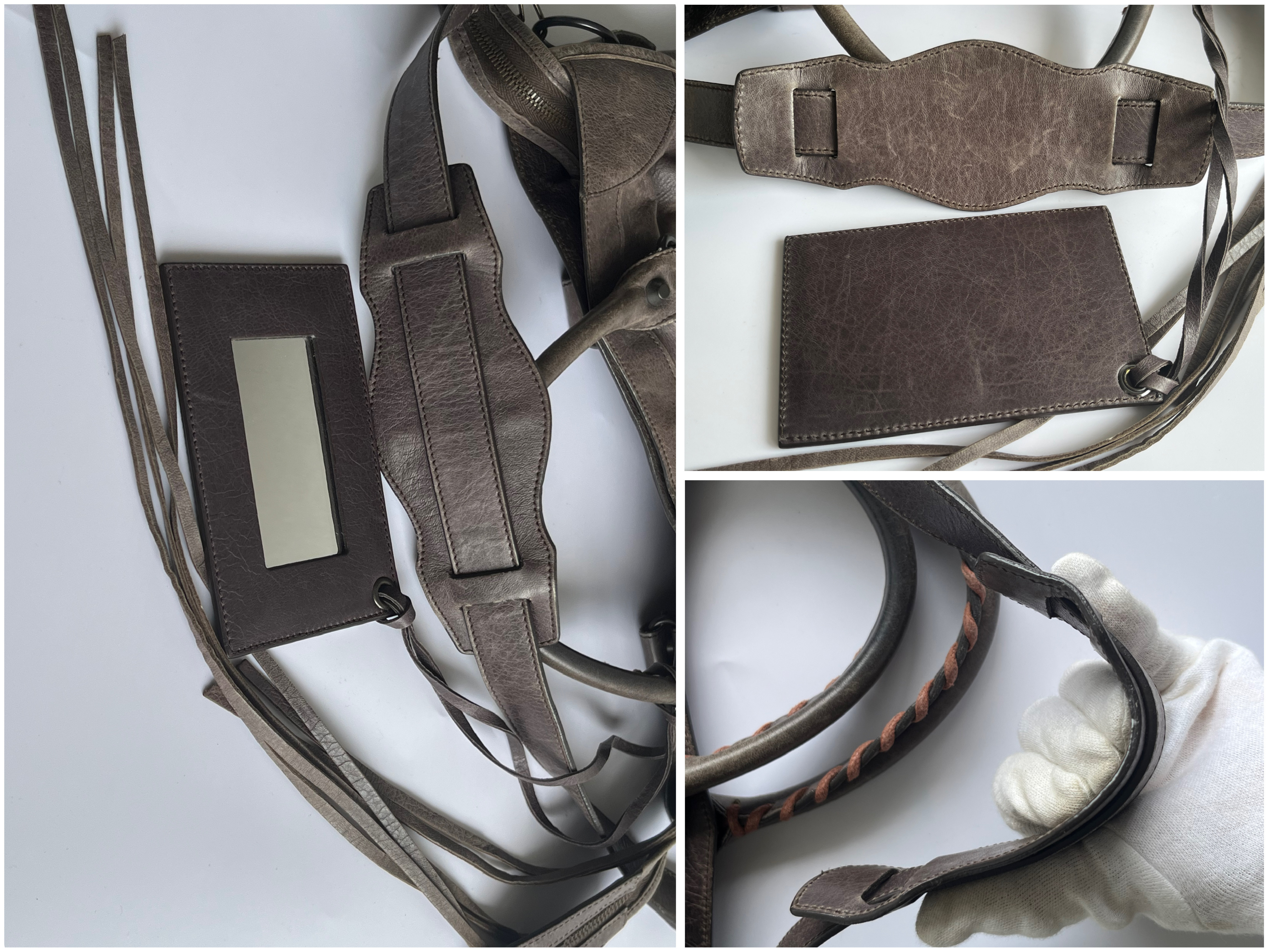 The City Brown Shoulder Bag with Mirror and Shoulder Strap — view 14