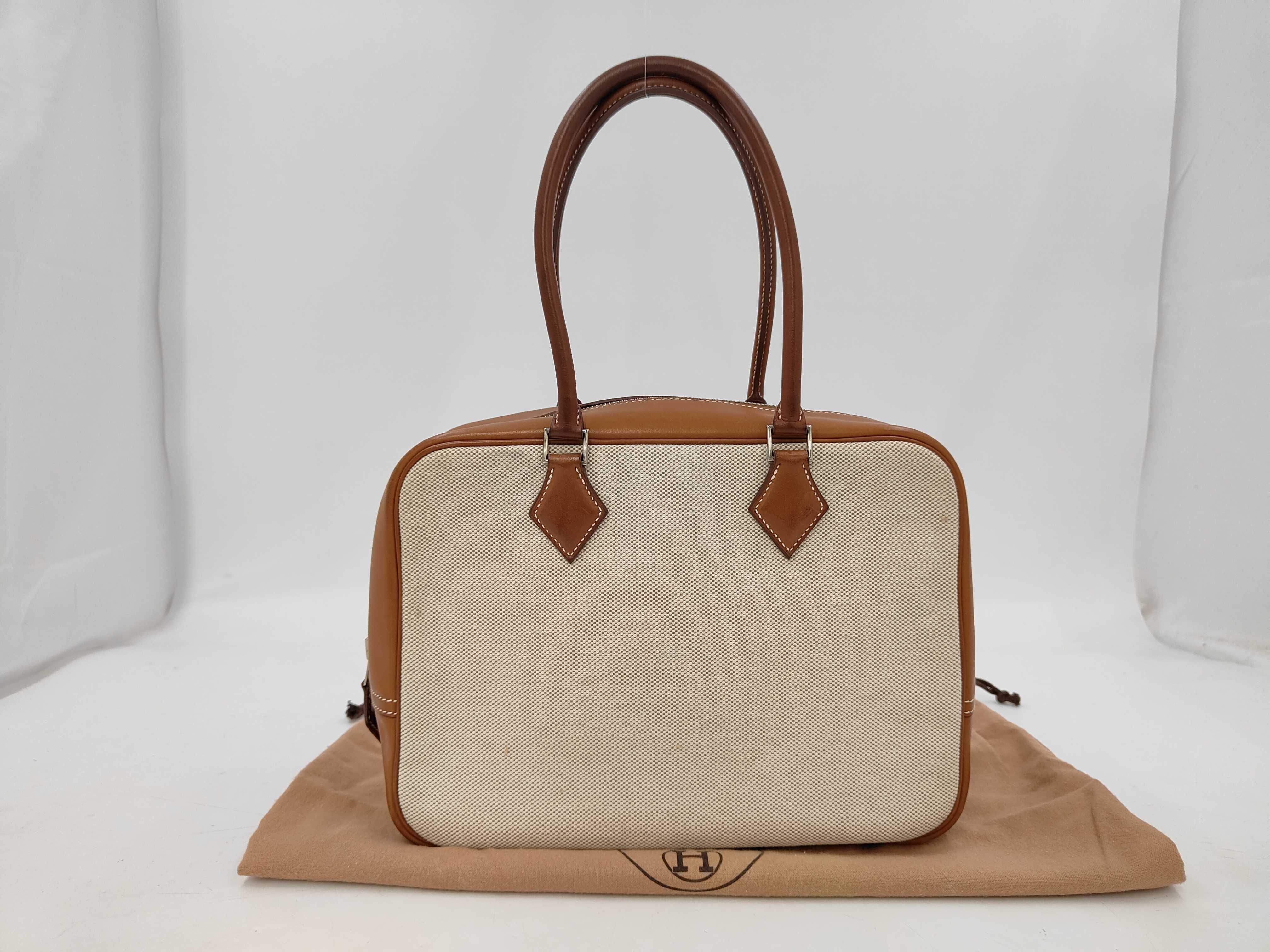 Plume 28 Toile Brown Silver Hardware K Handbag
