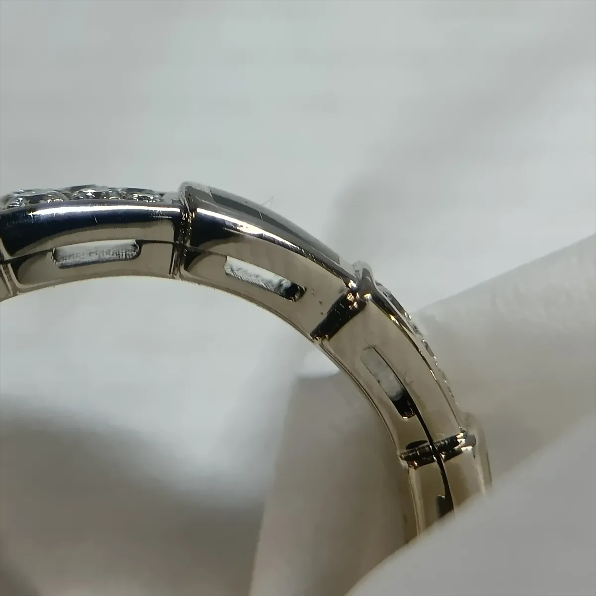Serpenti Viper Band Grey Shell Diamond Ring 750 (WG) 7.3g 53 NWRTRC Shell — view 6