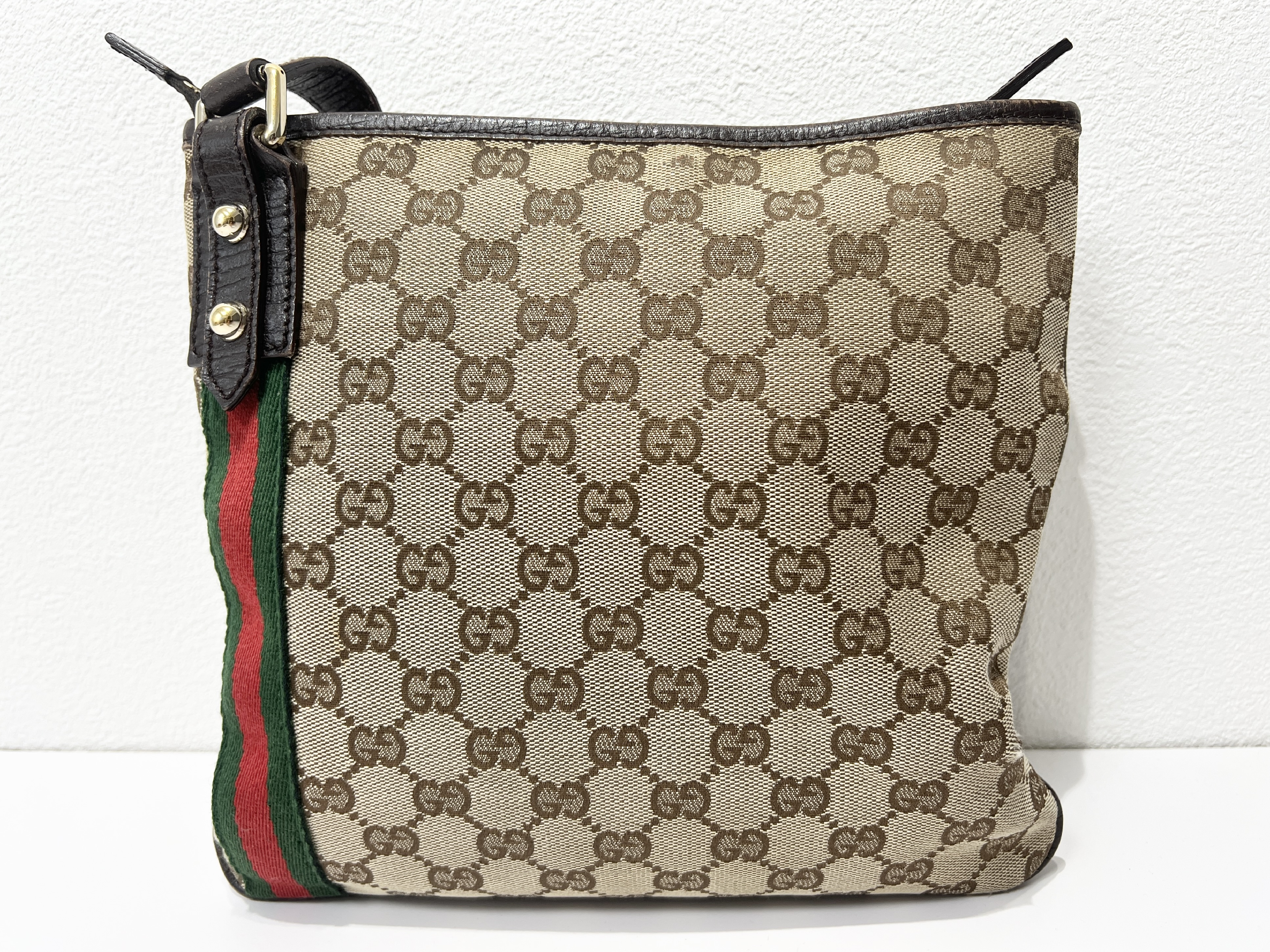 Sherry Line GG Charm Canvas Leather Shoulder Bag Messenger Bag Sacoche Shoulder Bag — view 2