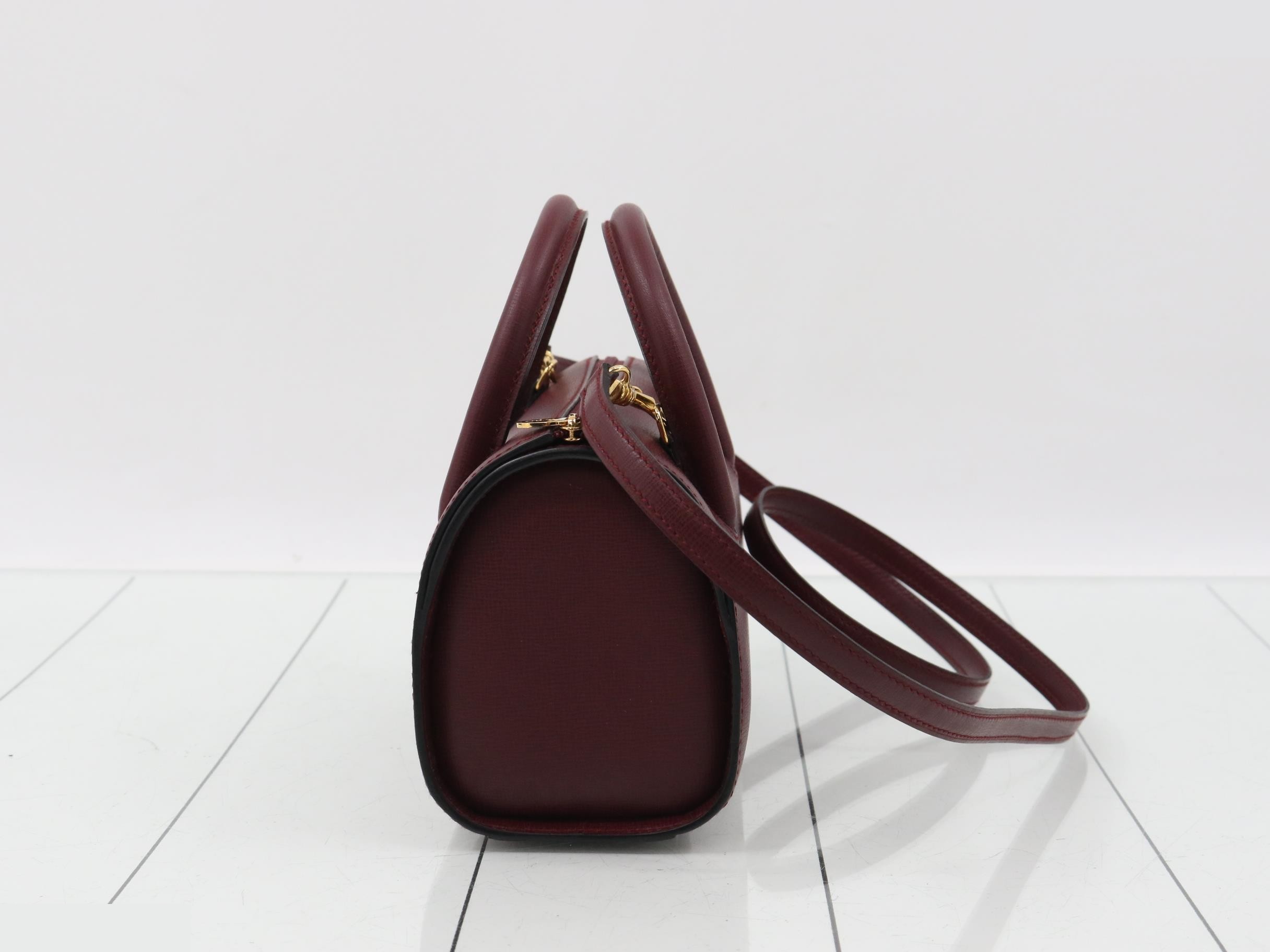 2-Way Mini Boston Bag, Bordeaux, with Shoulder Strap, W19 H12 D9 — view 4