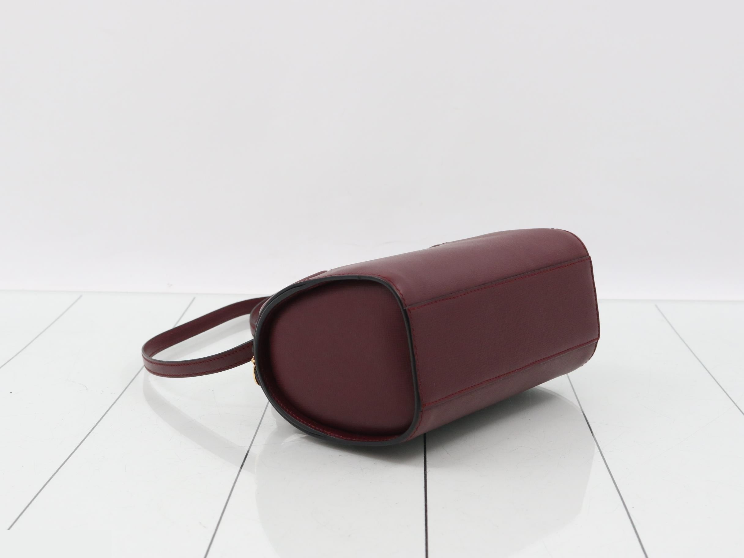 2-Way Mini Boston Bag, Bordeaux, with Shoulder Strap, W19 H12 D9 — view 5