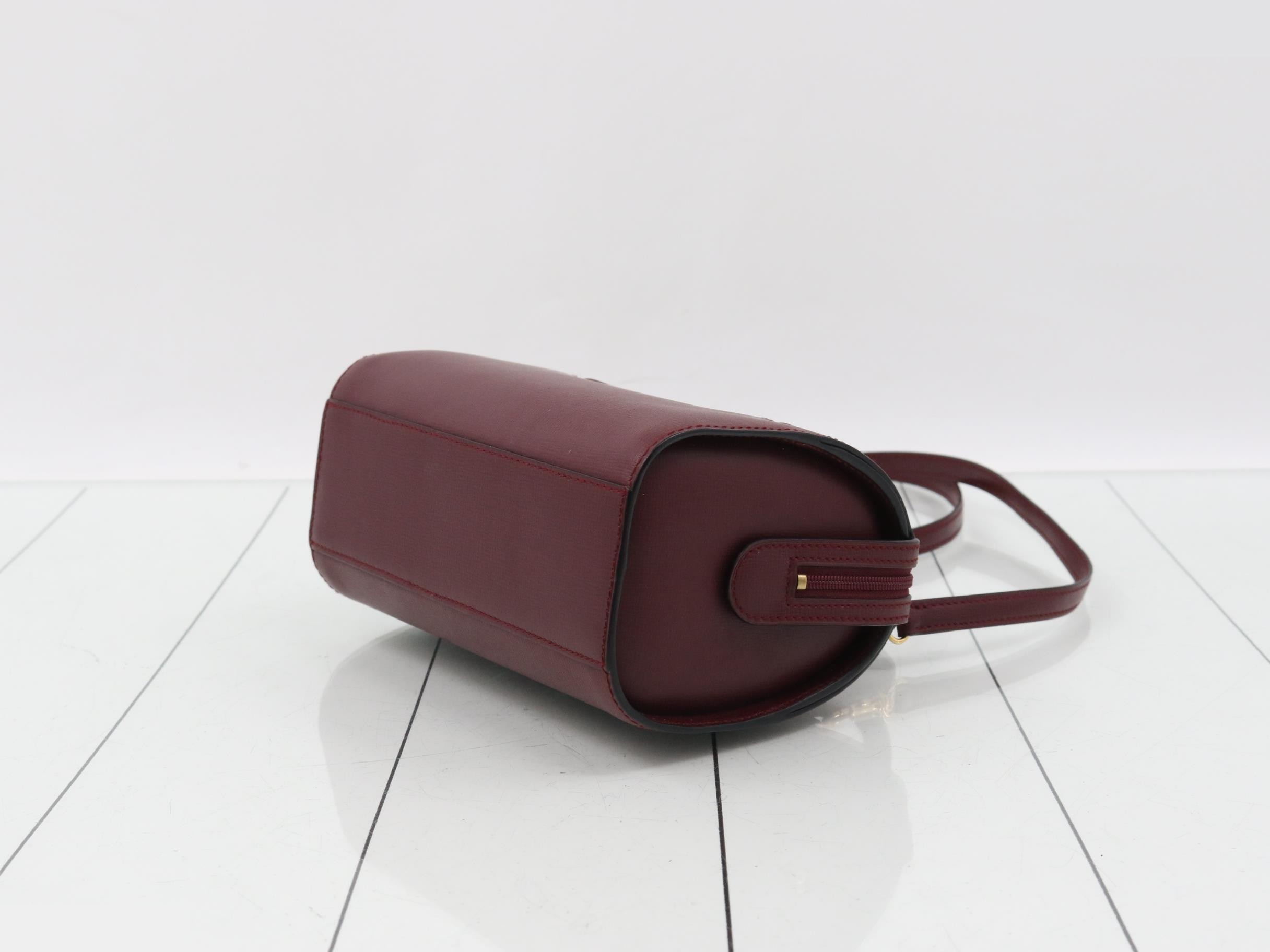 2-Way Mini Boston Bag, Bordeaux, with Shoulder Strap, W19 H12 D9 — view 6