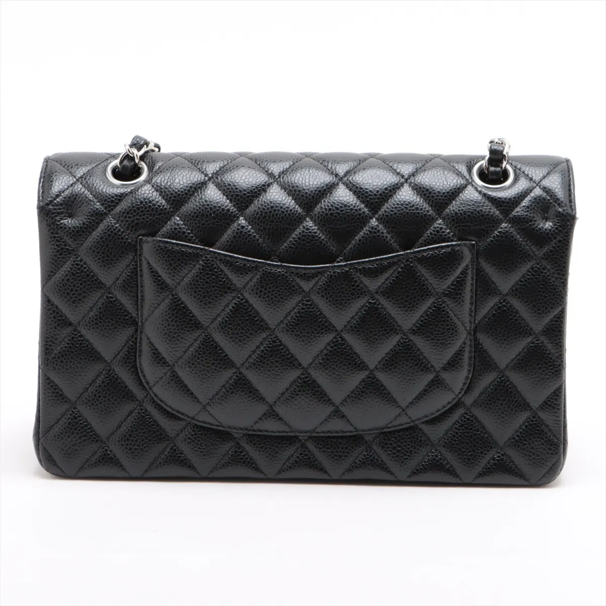 [Individually wrapped] Chanel Matelasse 25 caviar skin double flap double chain bag black silver hardware 23960566 23 series A01112 — view 2