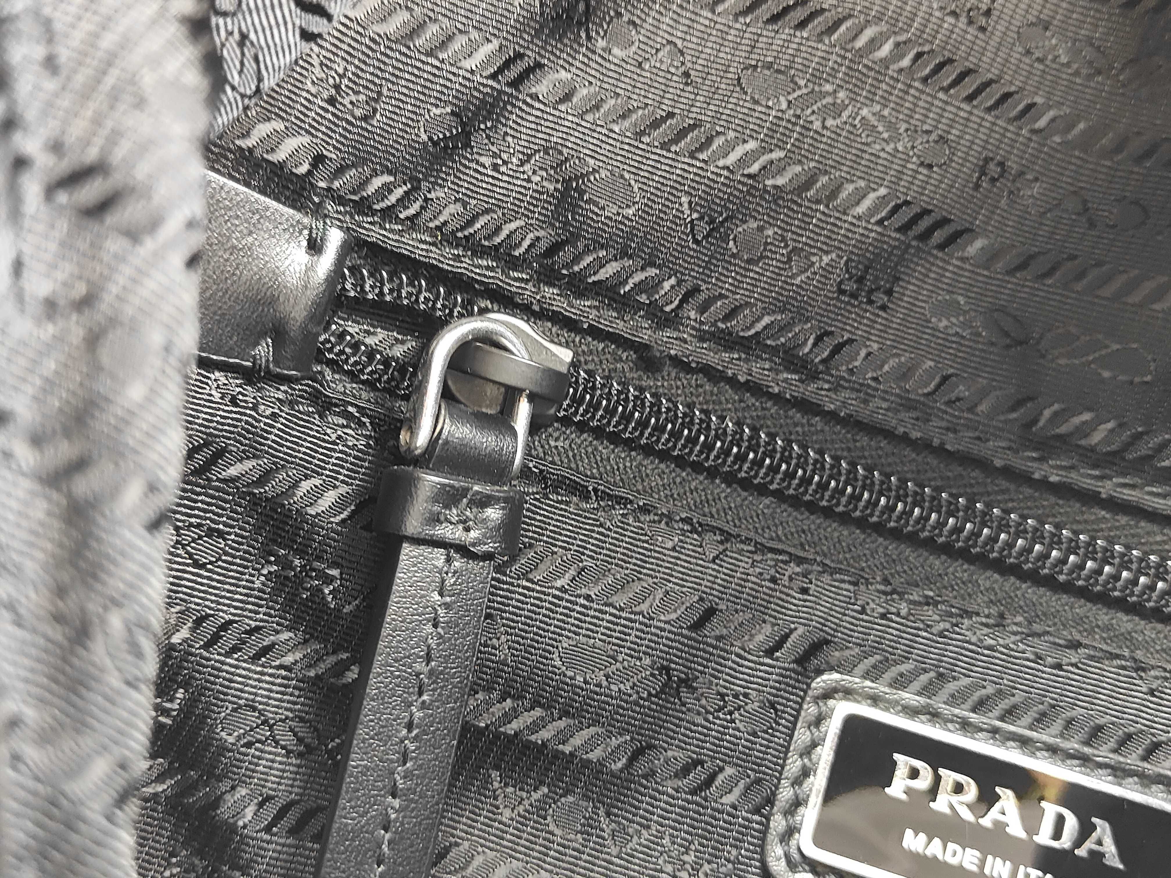 Nylon Shoulder Bag, Black, 2VZ092 — view 12