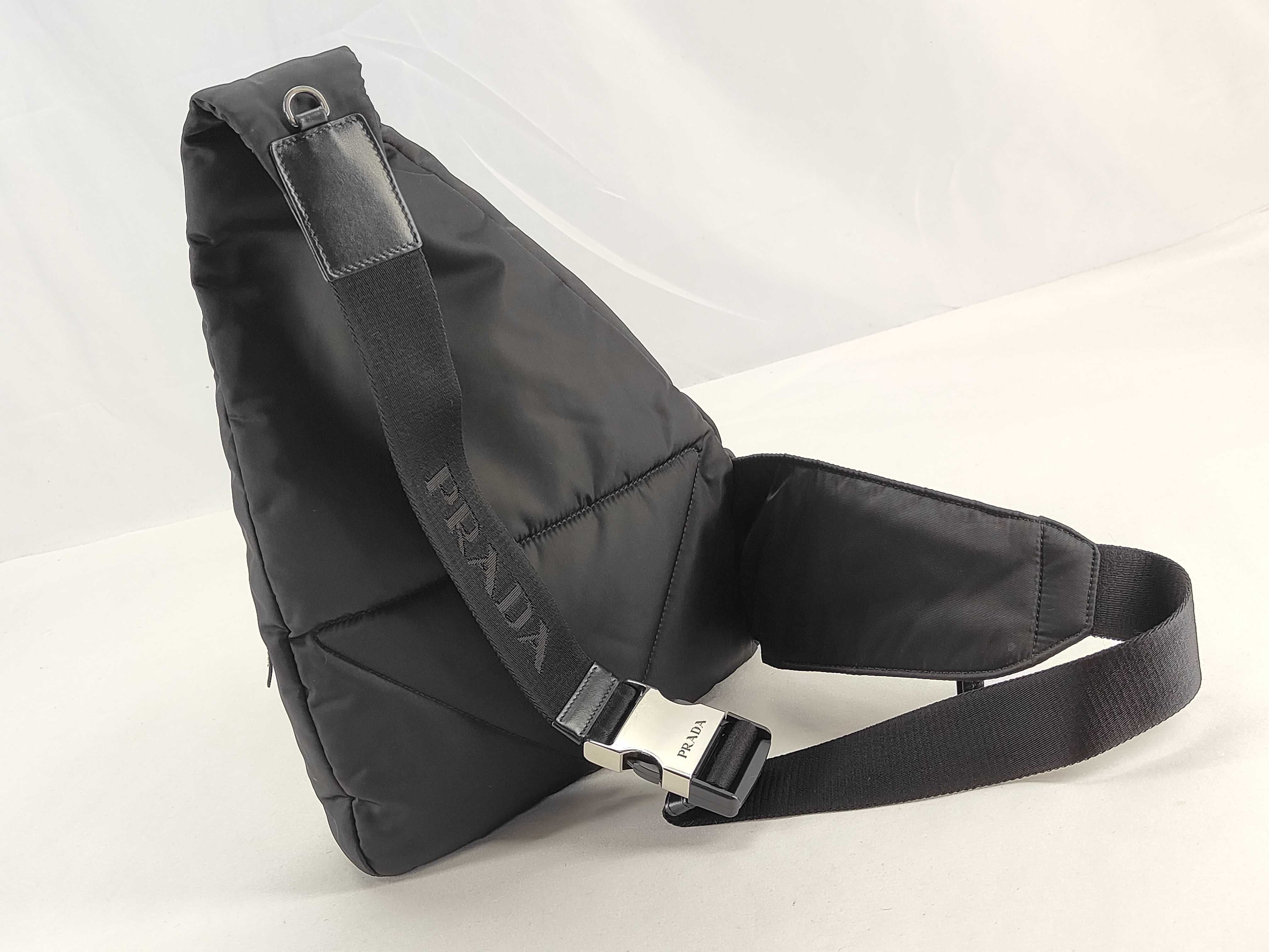 Nylon Shoulder Bag, Black, 2VZ092 — view 4