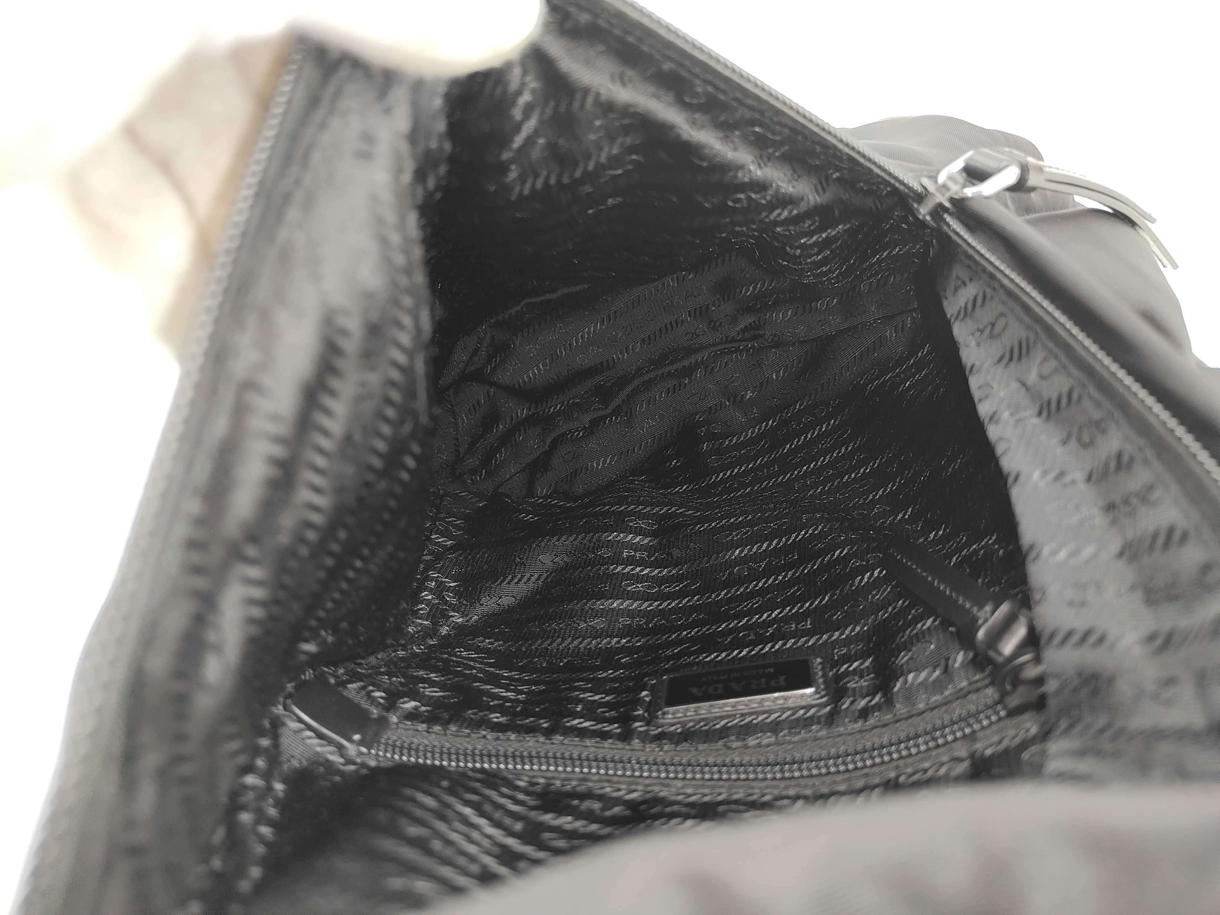 Nylon Shoulder Bag, Black, 2VZ092 — view 10