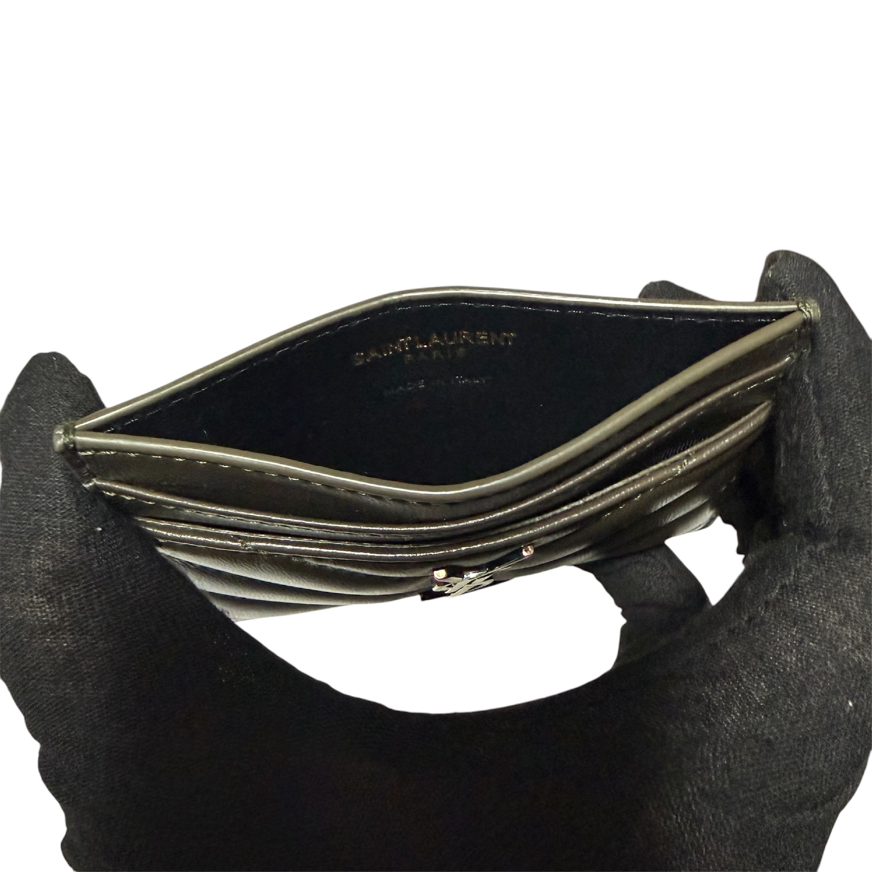 Cassandra Dark Green Lambskin Card Case (Card Case/Pass Case/Business Card Holder) — view 5