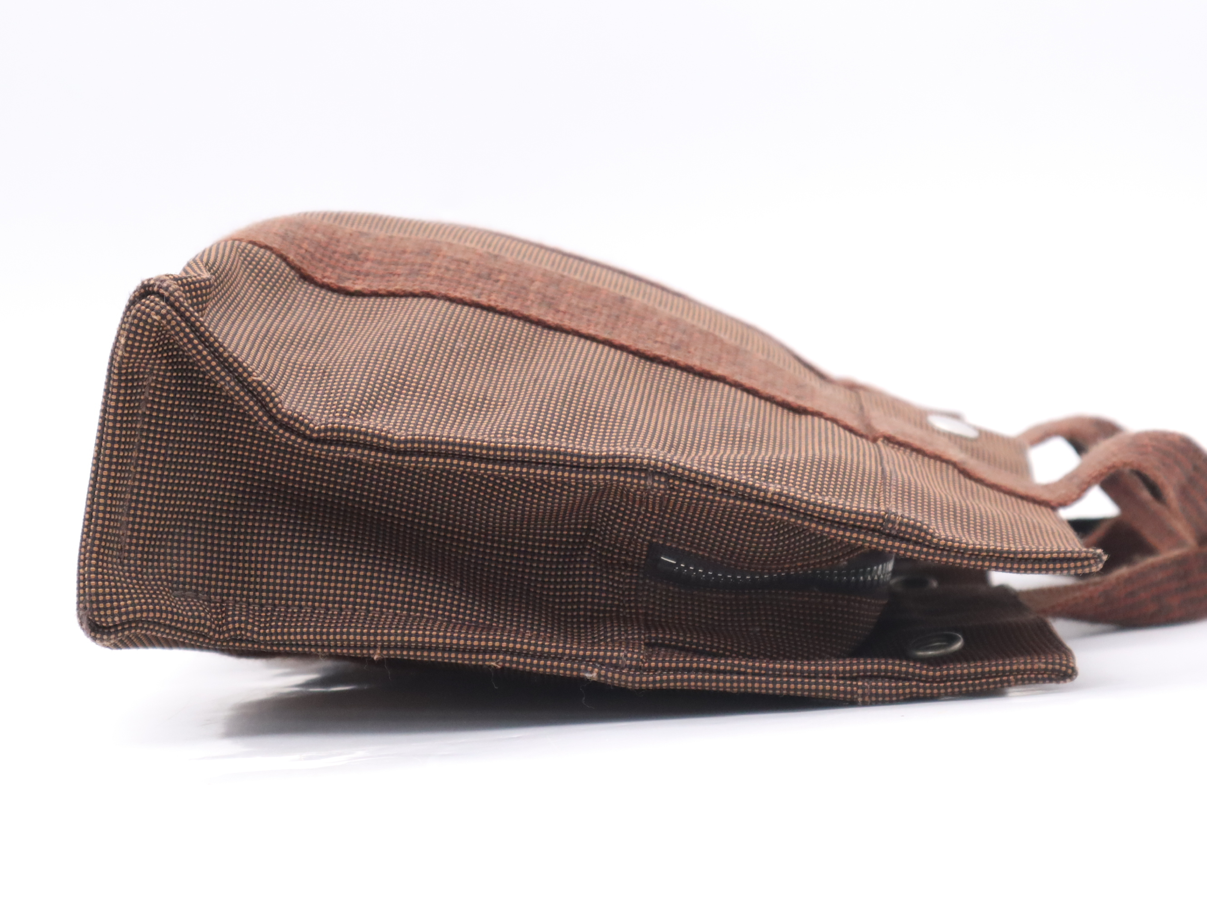 Canvas Herline Tote PM Brown Silver Hardware Handbag — view 5