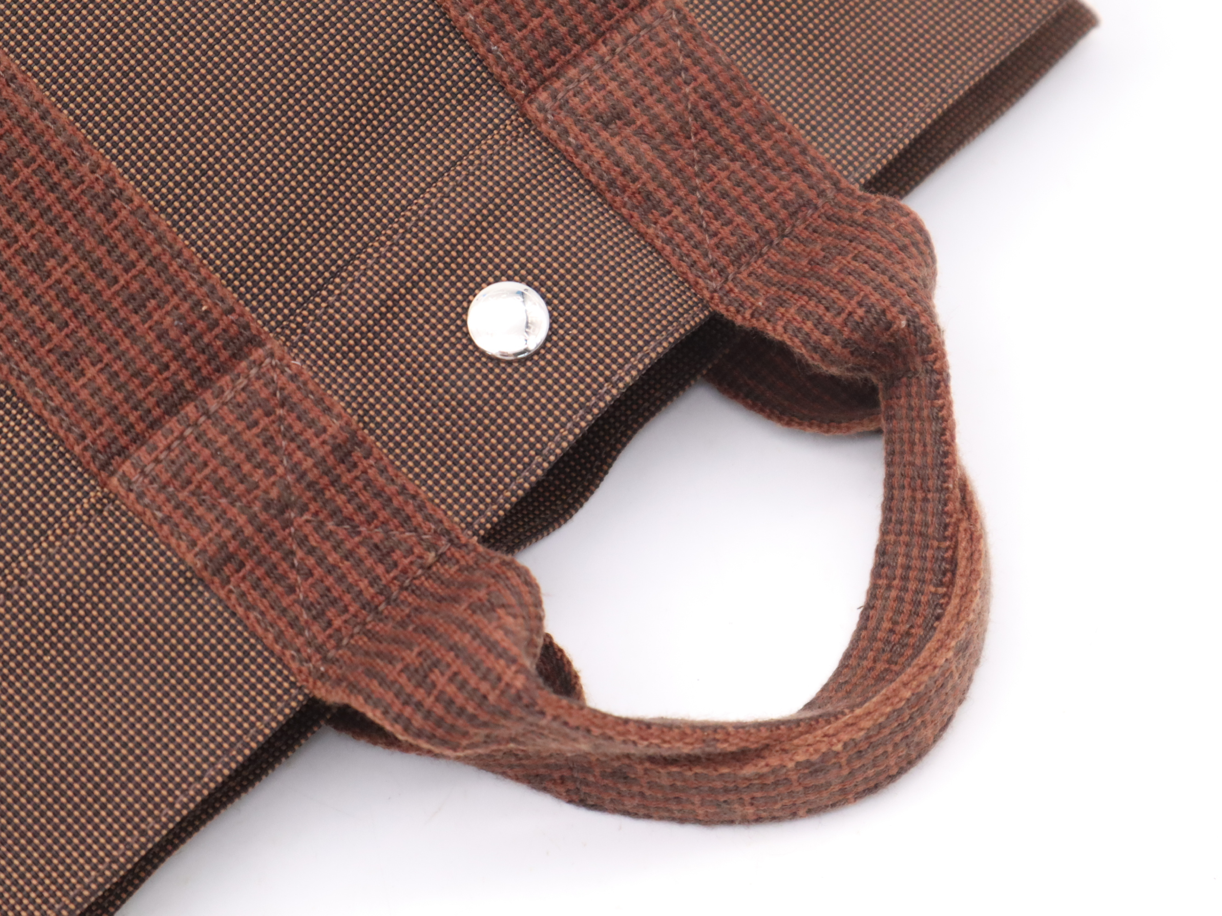 Canvas Herline Tote PM Brown Silver Hardware Handbag — view 6