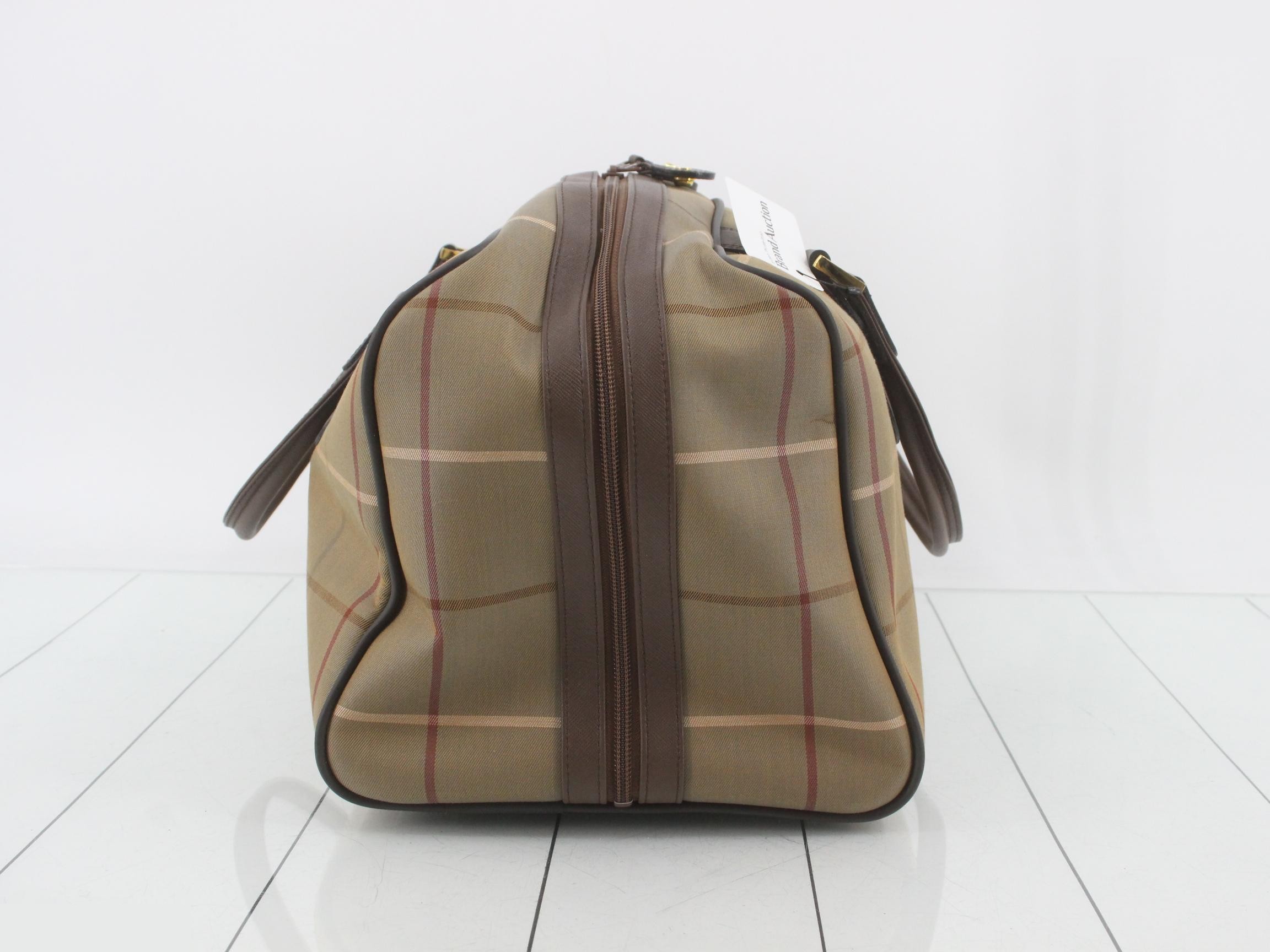 check pattern Boston bag, PVC x leather — view 3