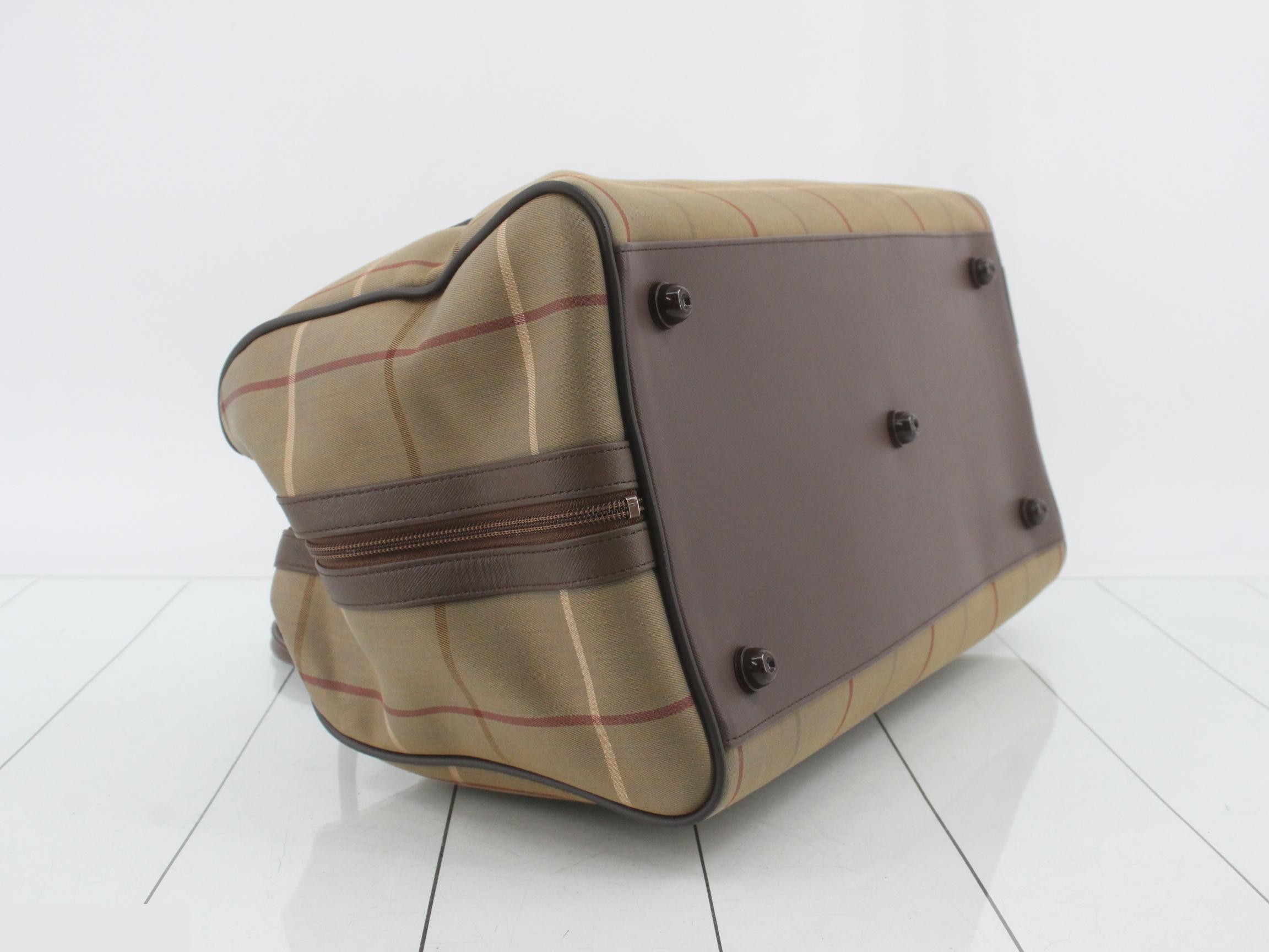 check pattern Boston bag, PVC x leather — view 5