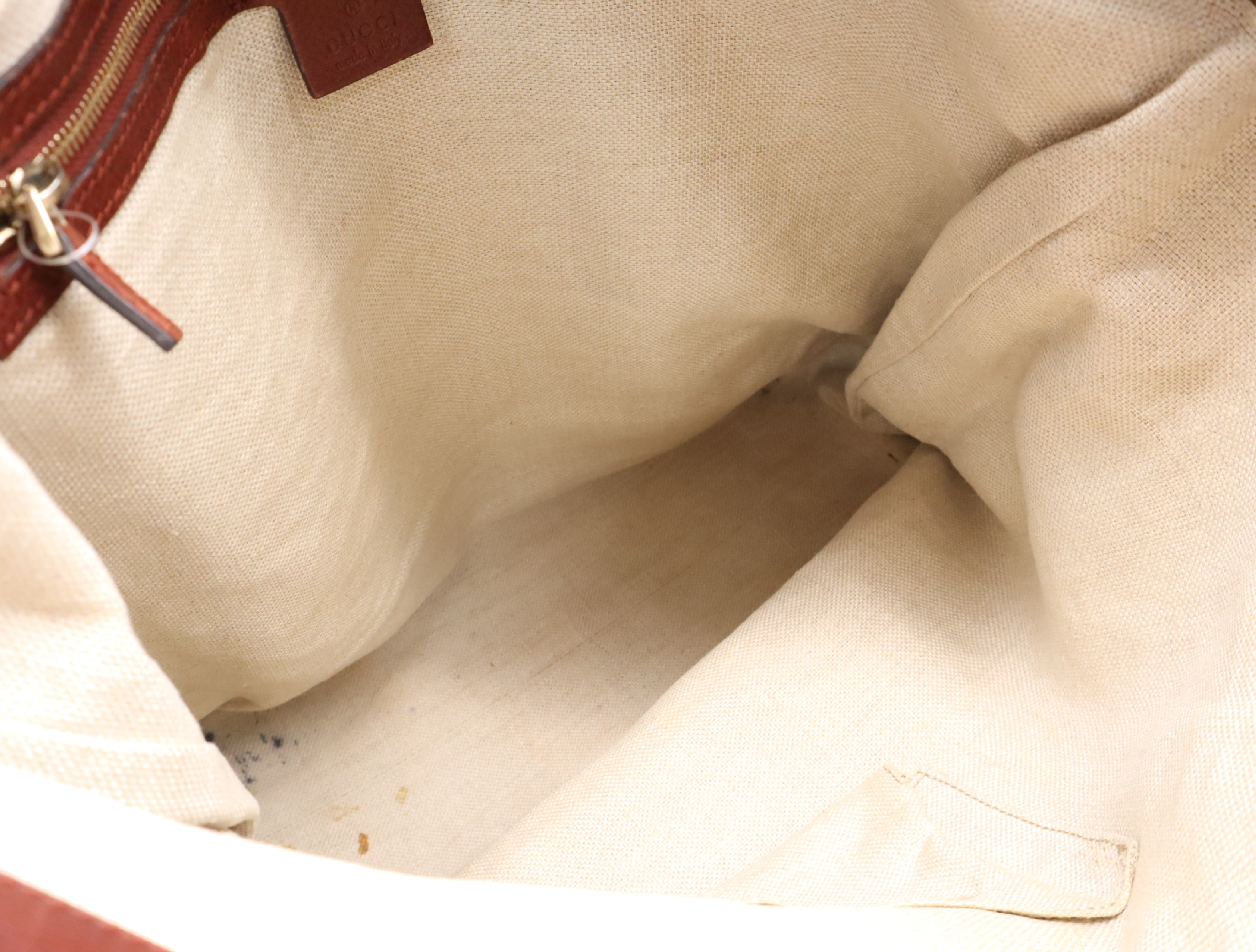 257031 GG Canvas Marrakech Tote Bag Beige Red Tote Bag — view 13